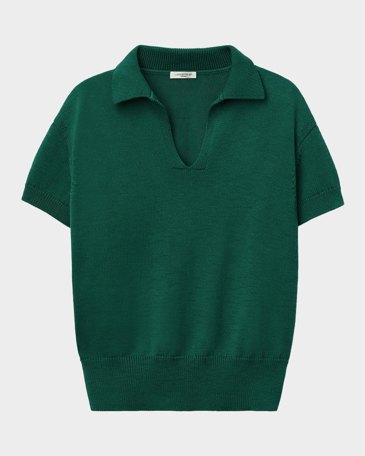 Lafayette 148 New York Cotton-Silk Polo Sweater