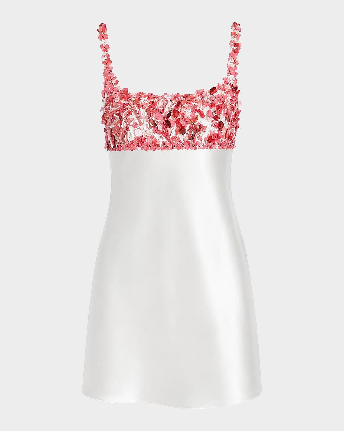 Retrofête Winifred Embellished Satin A-Line Mini Dress