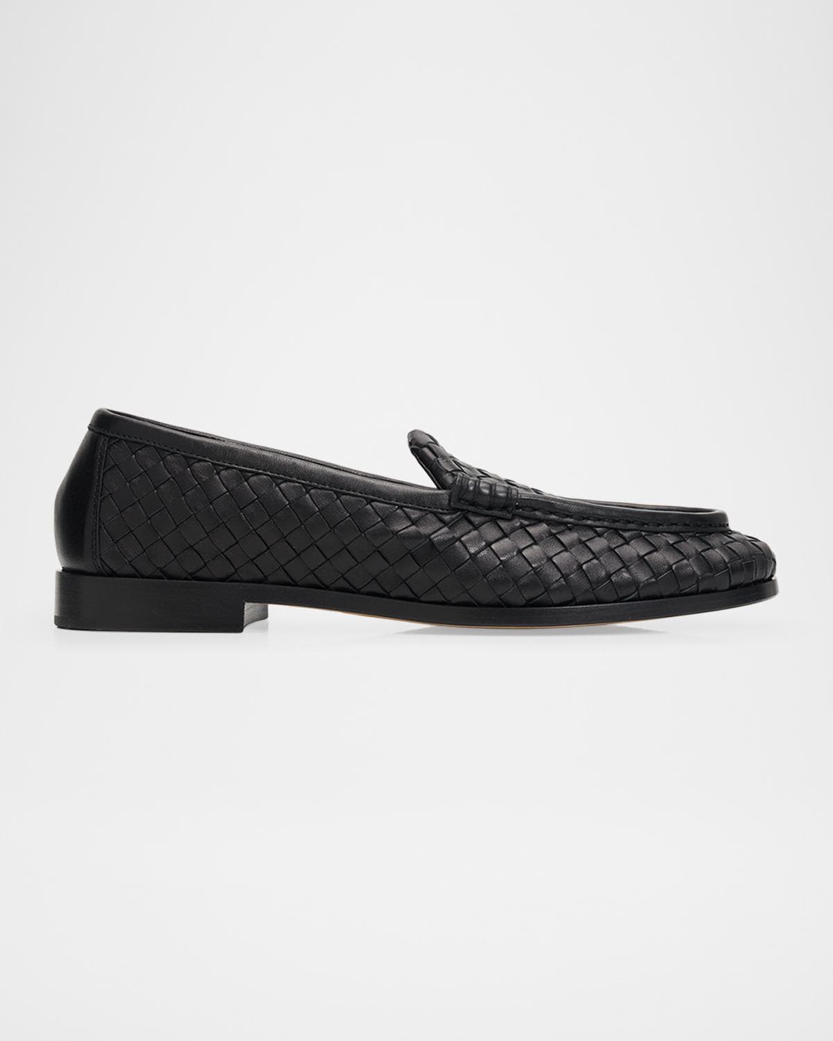 Bottega Veneta Silenzio Intrecciato Leather Loafers