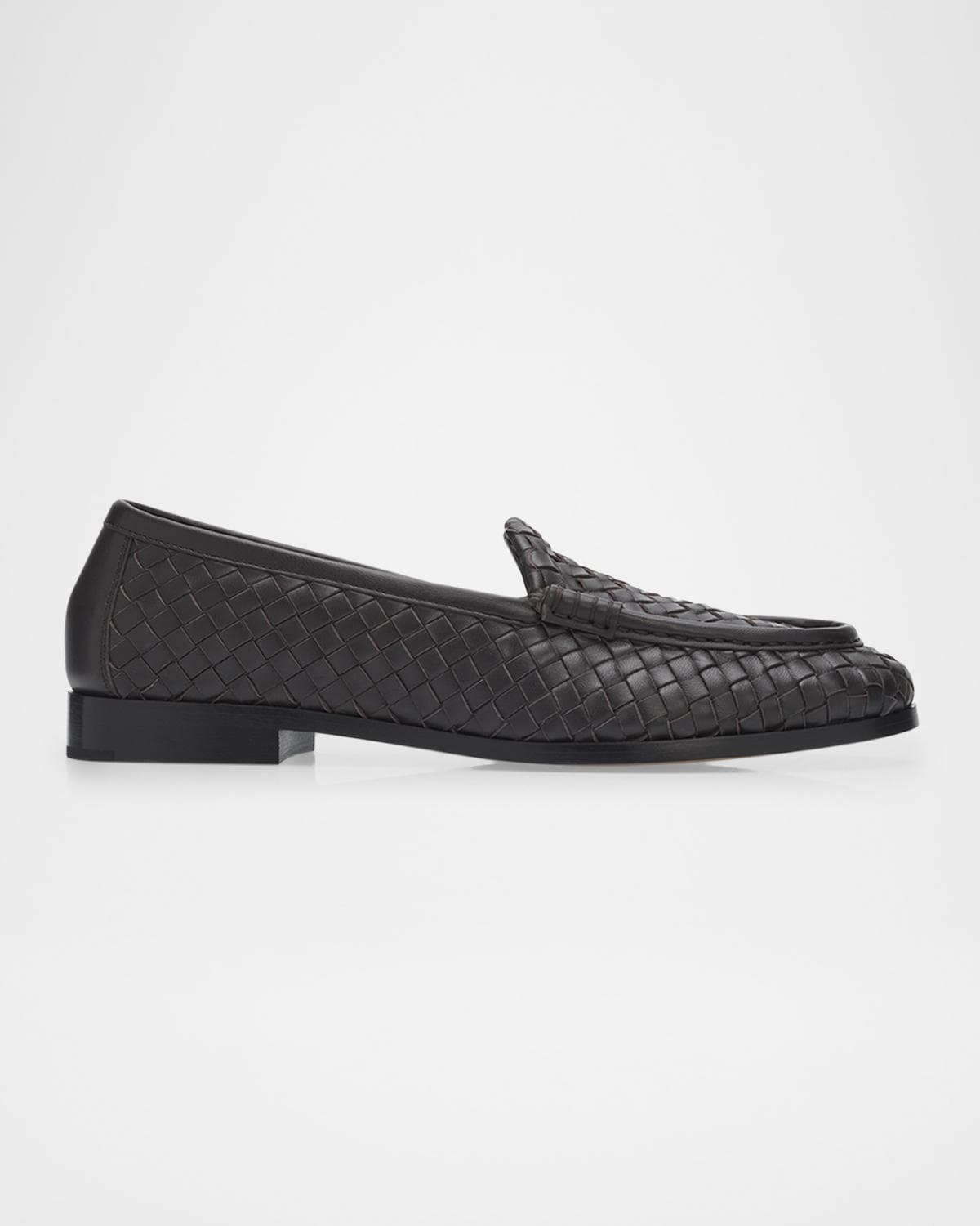Bottega Veneta Silenzio Intrecciato Leather Loafers