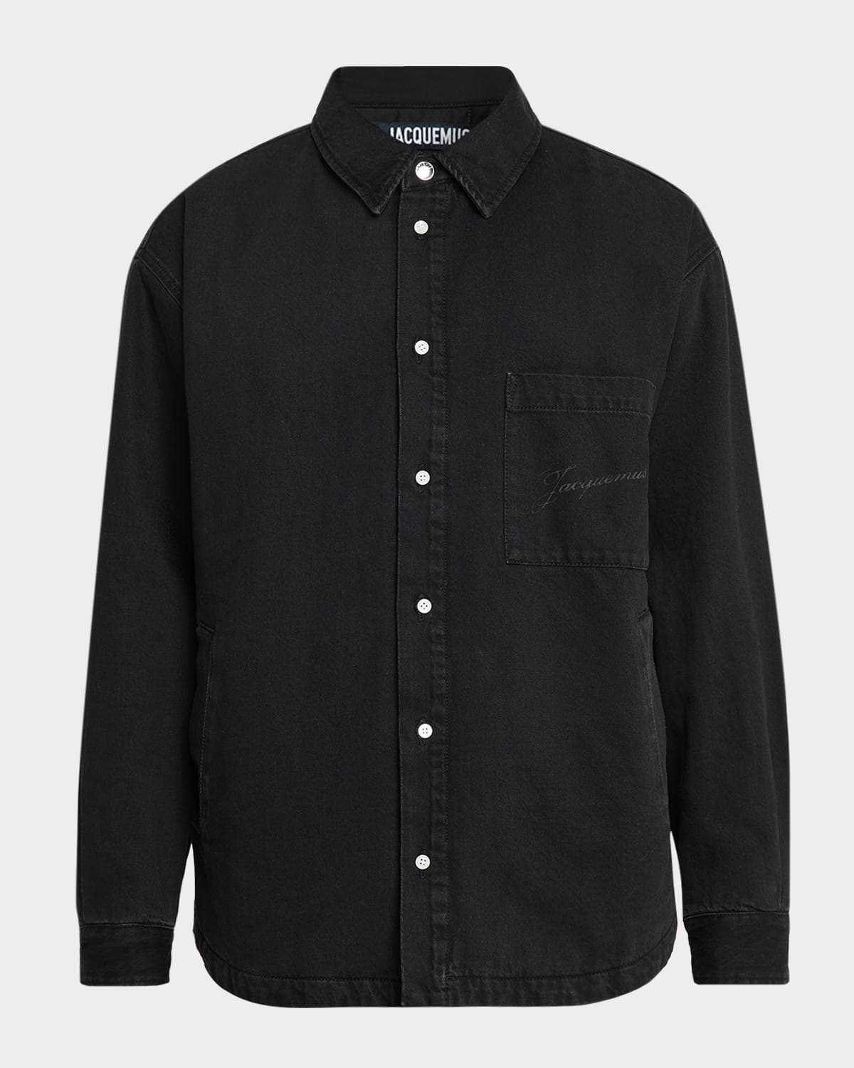 Jacquemus Men's La Chemise Black Denim Button-Down Shirt