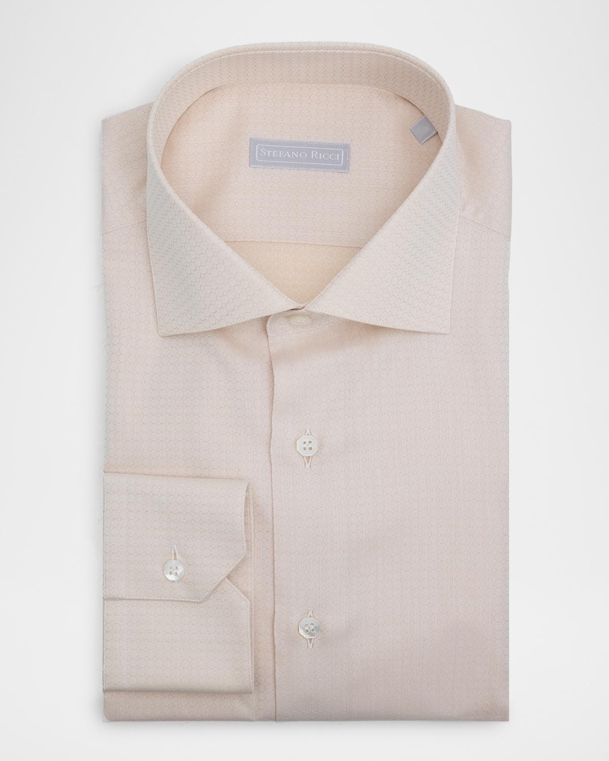 Stefano Ricci Men's Cotton Tonal Geometric Jacquard Dress Shirt