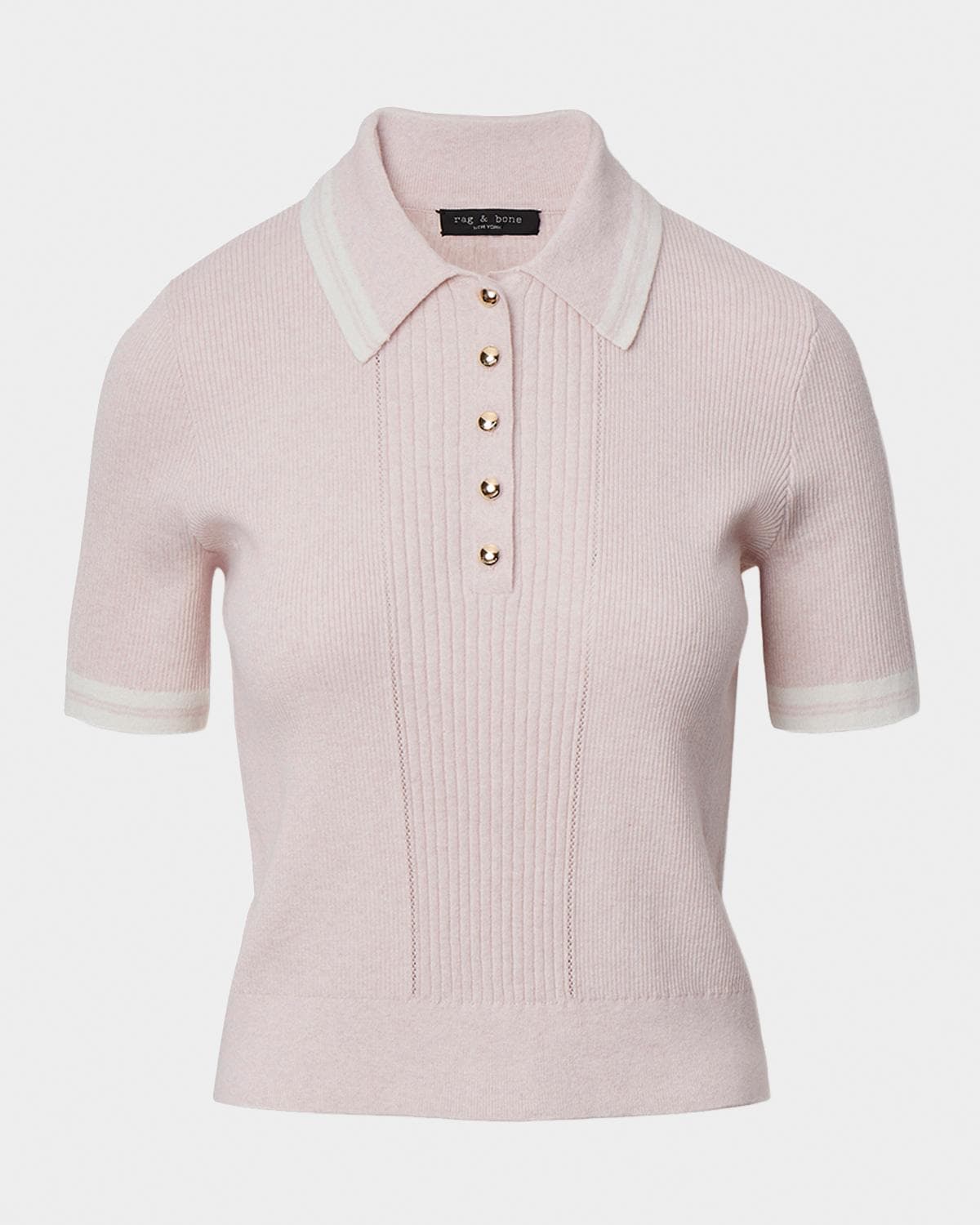 rag & bone Laurie Tipped Cashmere-Blend Polo