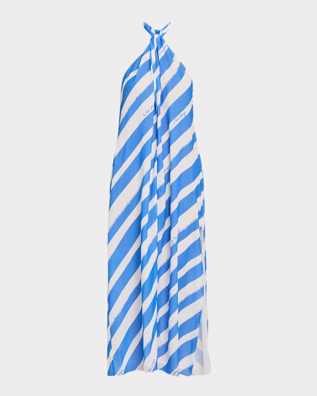Milly Ava Striped Halter Maxi Dress