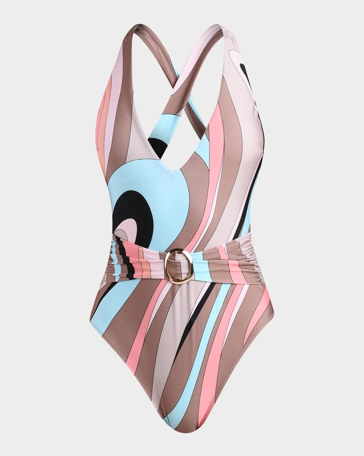 L 'AGENCE Lisa Abstract Swirl One-Piece Swimsuit