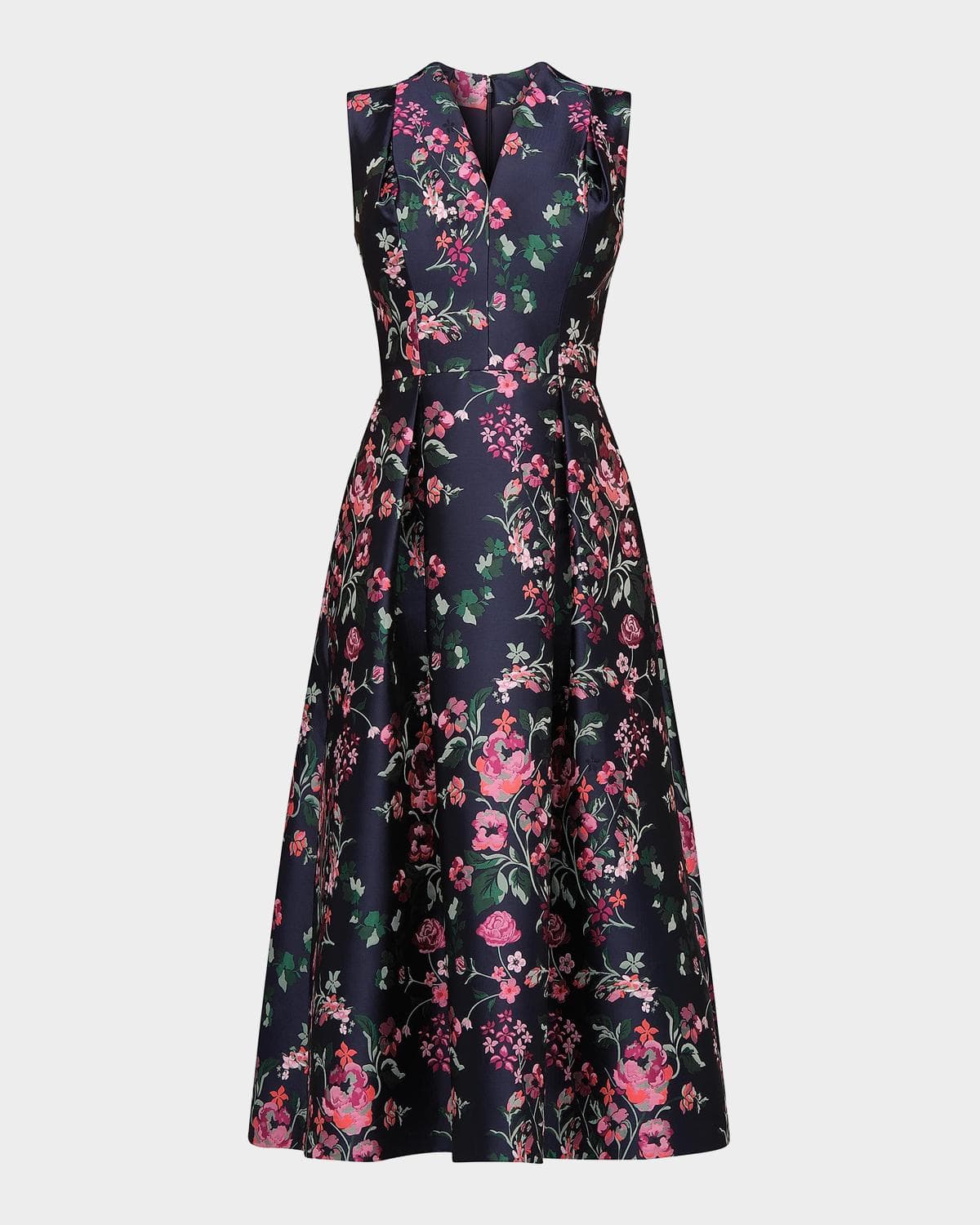 Kay Unger New York Rhea Floral Jacquard Midi Dress