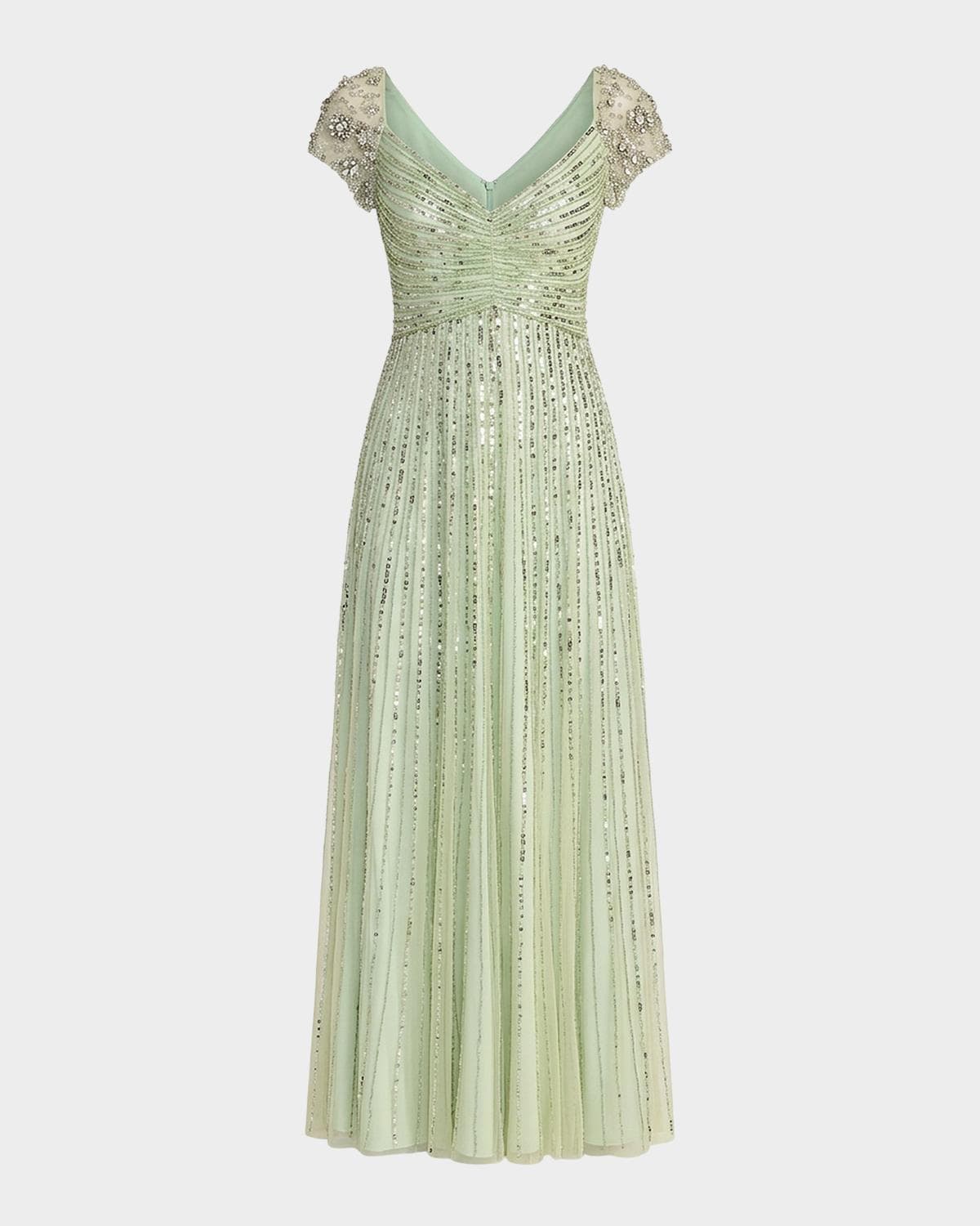 Mac Duggal Embellished Mesh Fit & Flare Gown