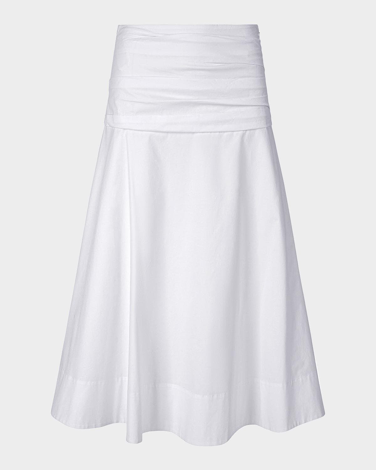 STAUD Sol Ruched Midi Skirt