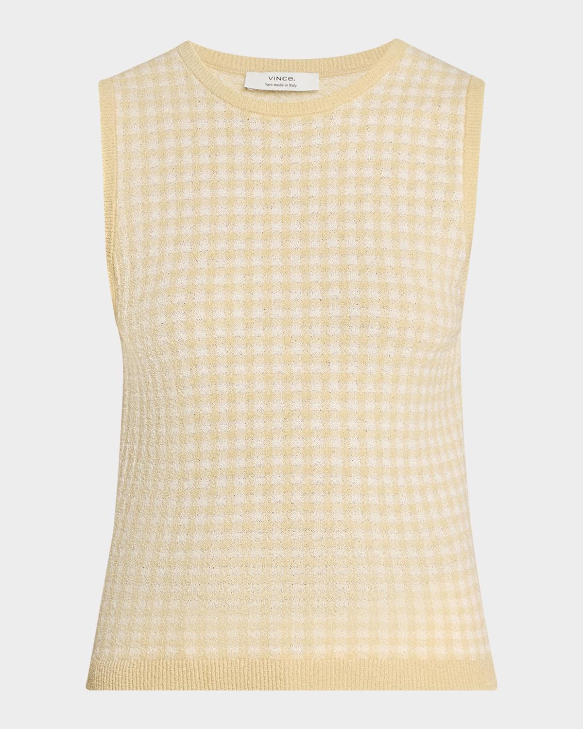 Vince Gingham Knit Tank Top