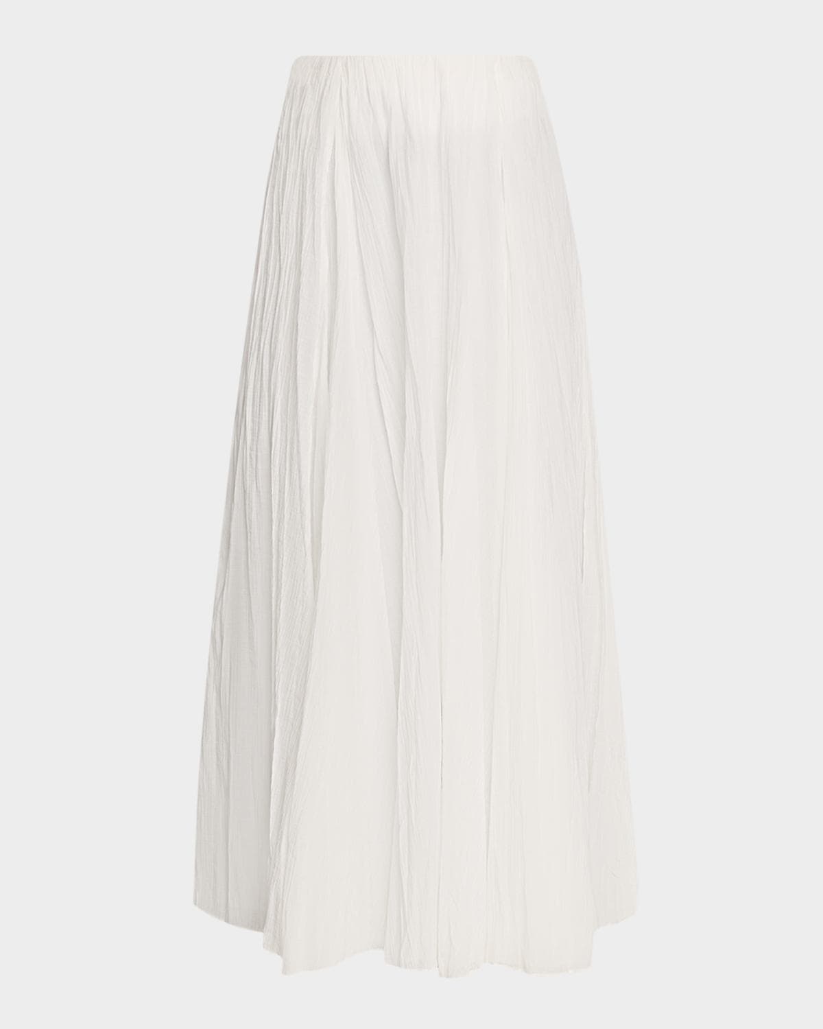 Vince Crinkled Plissé Cotton-Blend Maxi Skirt