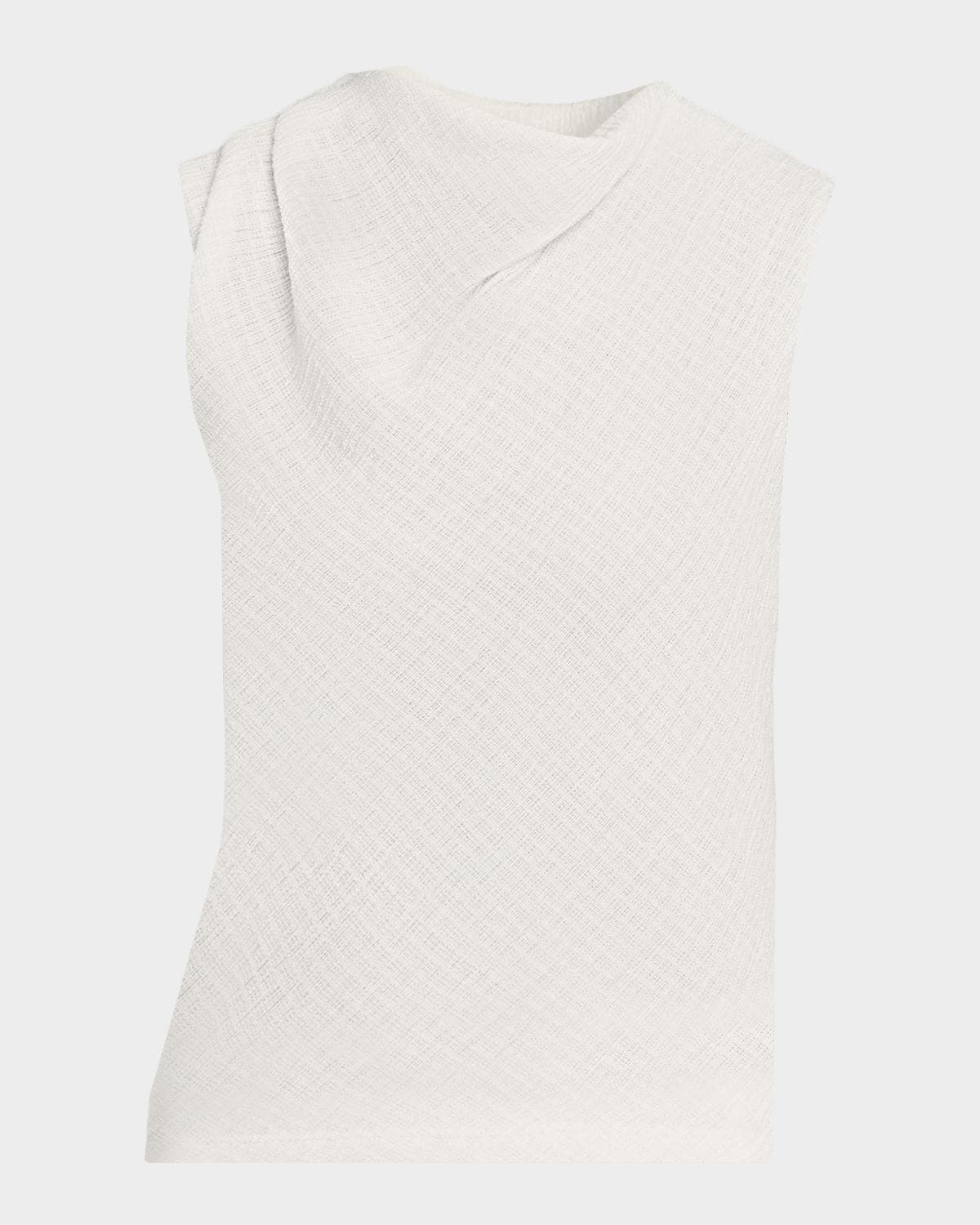 Vince Shadow Grid Cowl-Neck Top