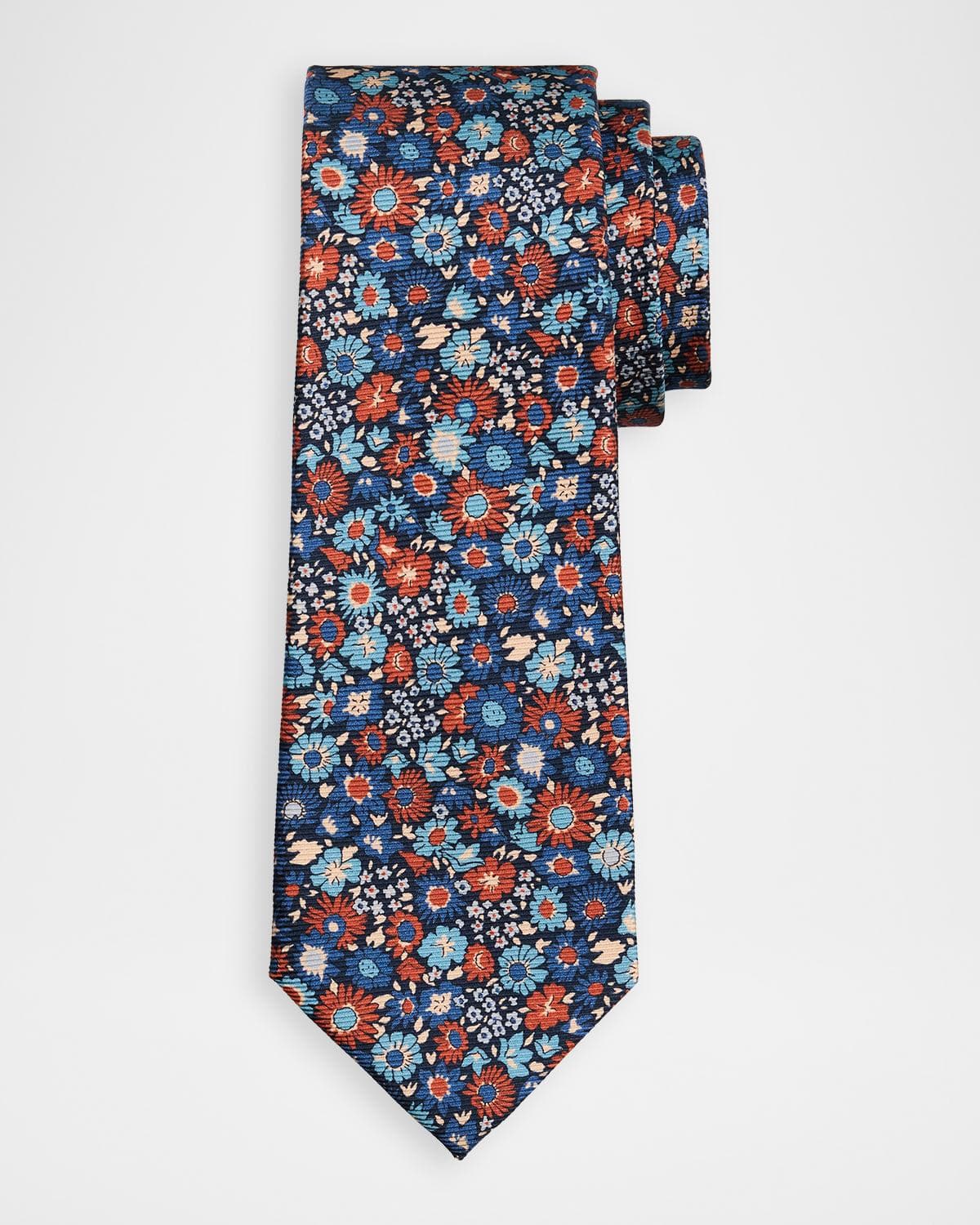 Kiton Men's Silk Multi-Floral 7-Fold Tie