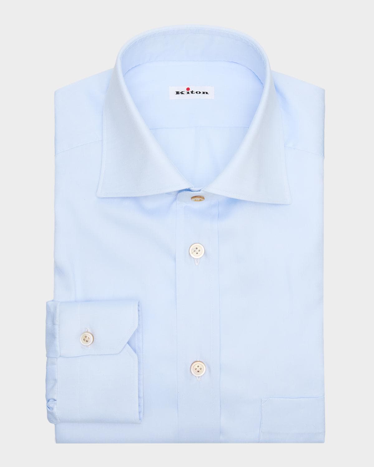 Kiton Men's Cotton Chest-Pocket Dress Shirt