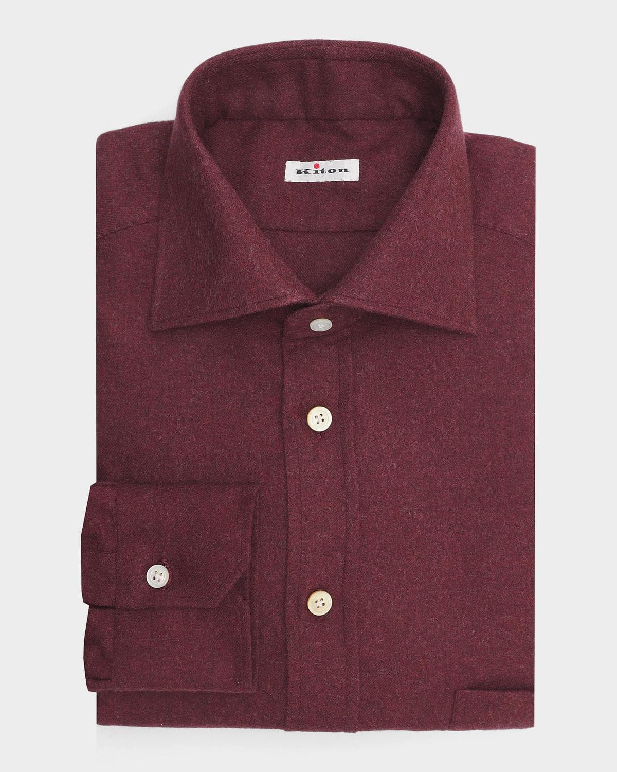 Kiton Men's Cotton Flannel Classic-Fit Dress Shirt