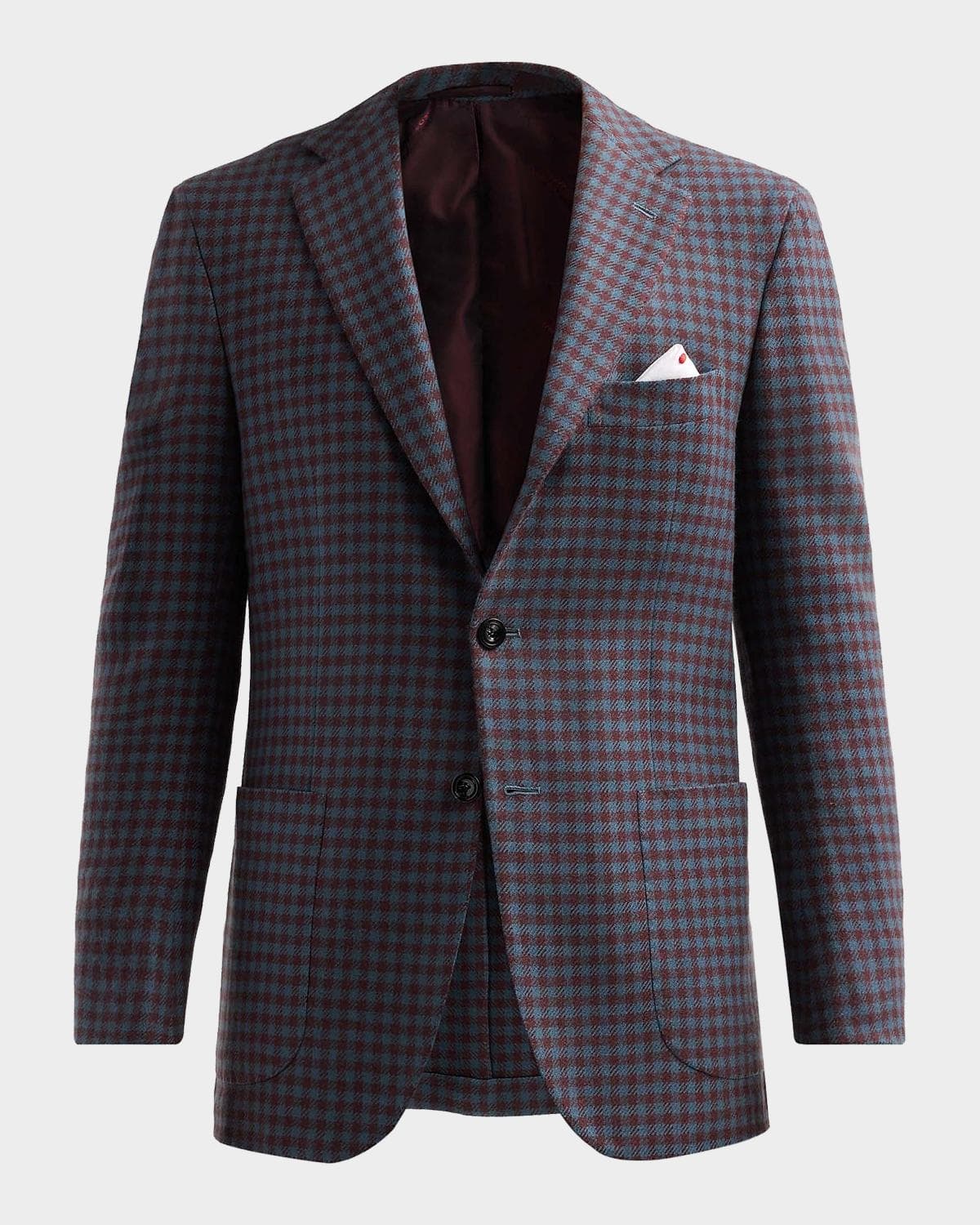 Kiton Men's Checked Cashmere Sport Coat