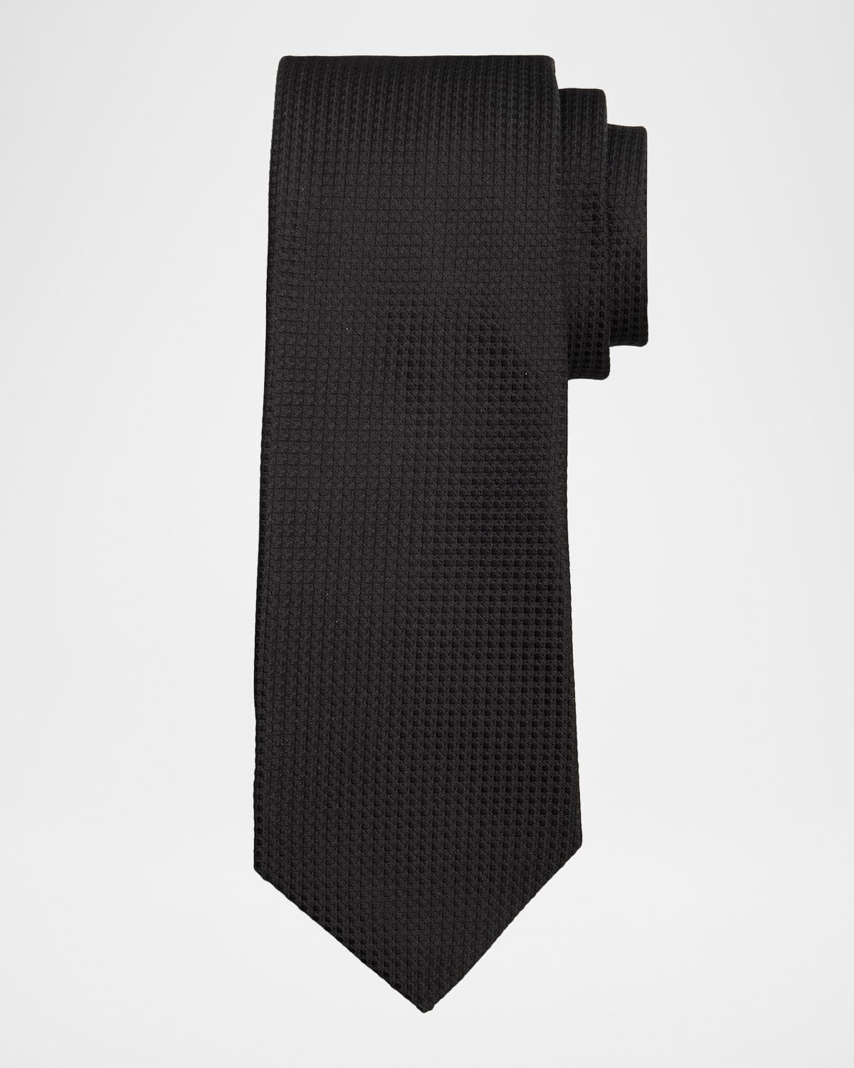 Kiton Men's Silk Tonal Micro-Jacquard 7-Fold Tie