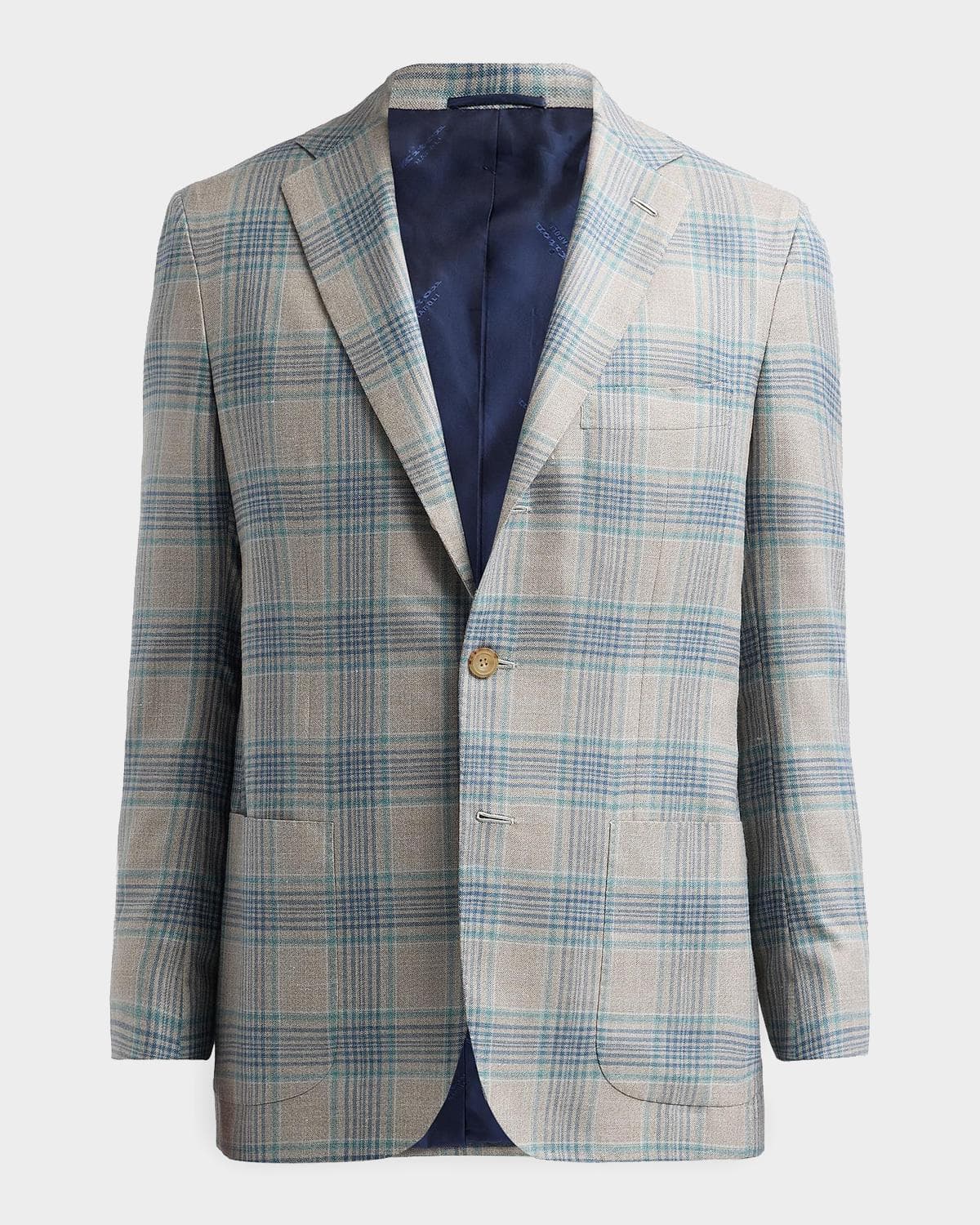 Kiton Men's Cashmere Plaid Single-Breasted Sport Coat