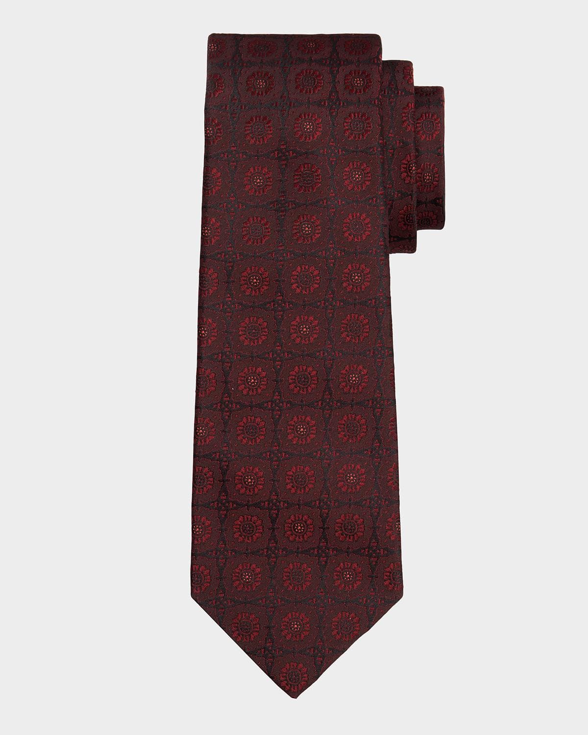 Kiton Men's Silk Medallion 7-Fold Tie