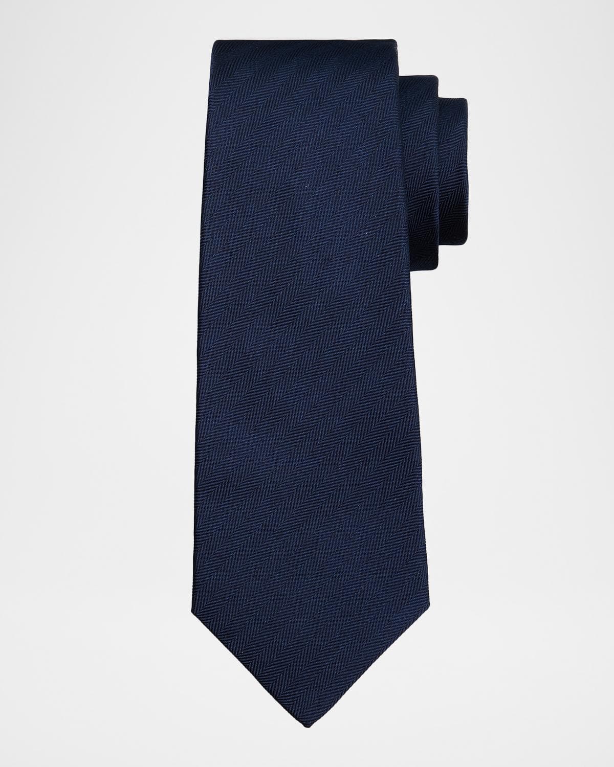 Kiton Men's Silk Herringbone 7-Fold Tie