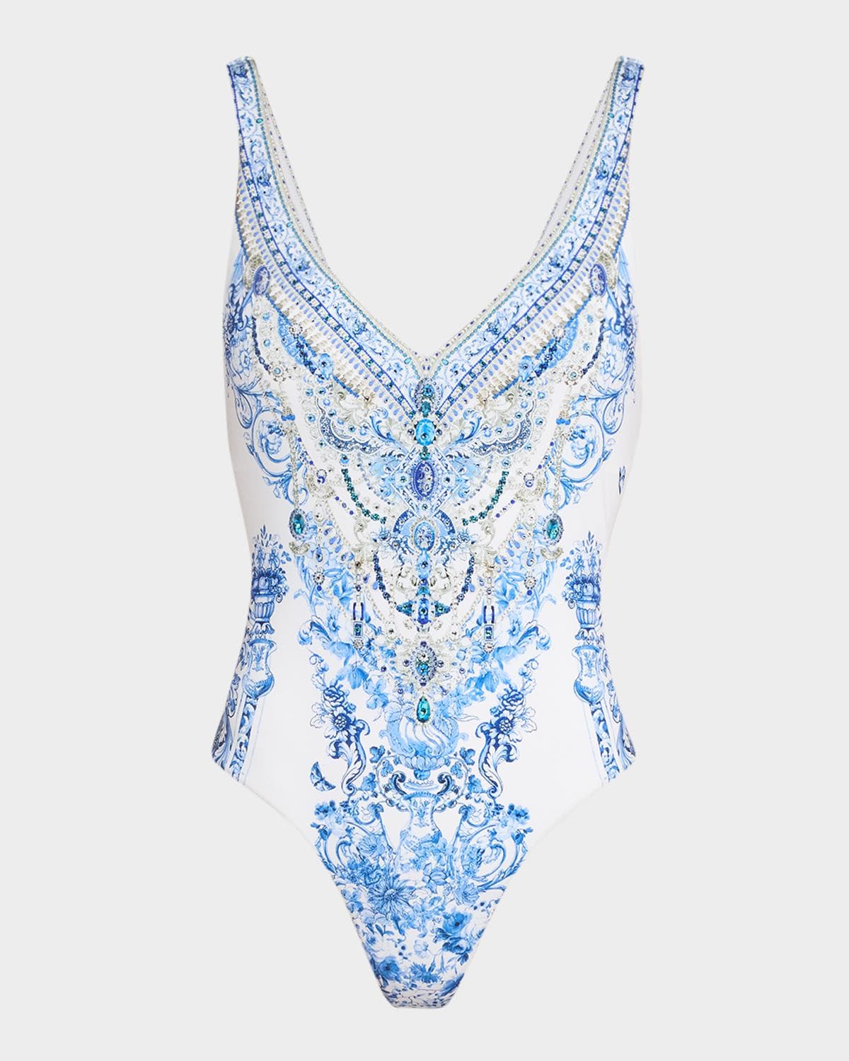 Camilla Ceramic Panoramic V-Neck One-Piece Swimsuit