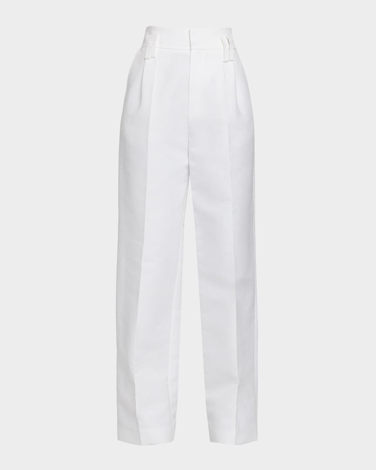 Dice Kayek Single-Pleat Straight-Leg Cotton Trousers