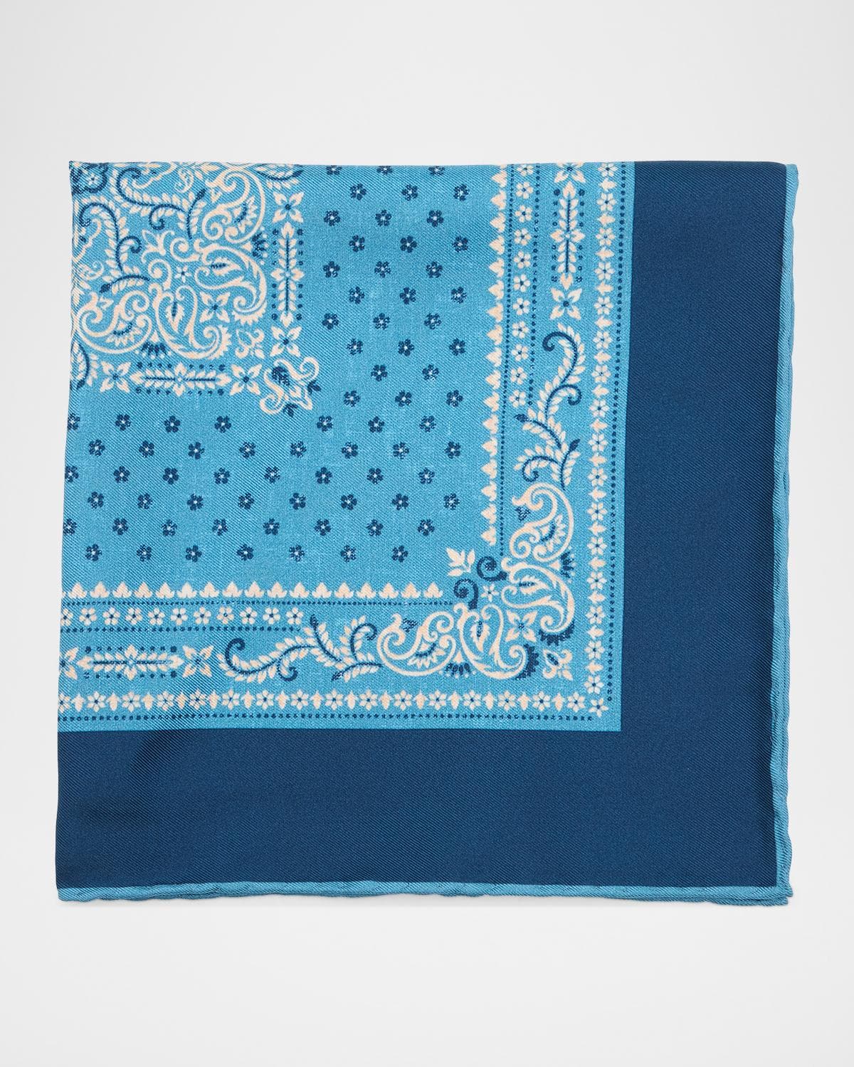 Kiton Men's Bandana-Print Silk Pocket Square