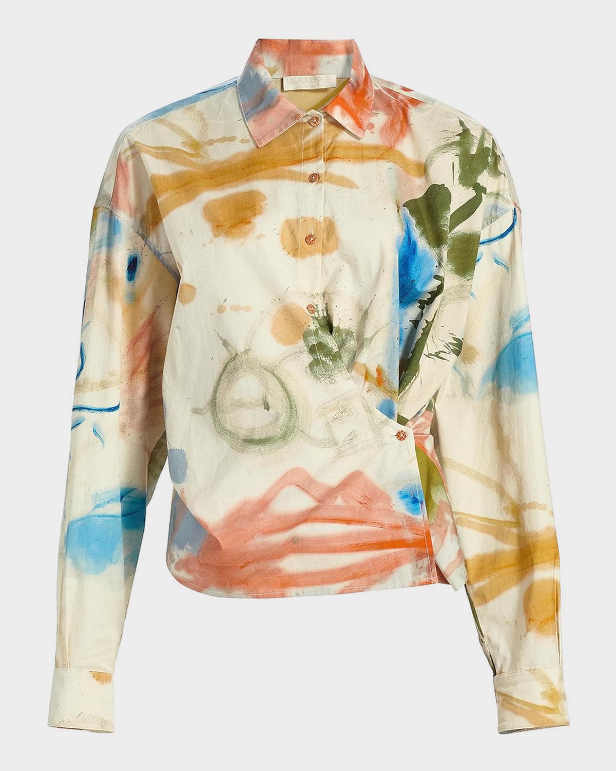 Ulla Johnson Artist Asymmetric Button-Front Shirt