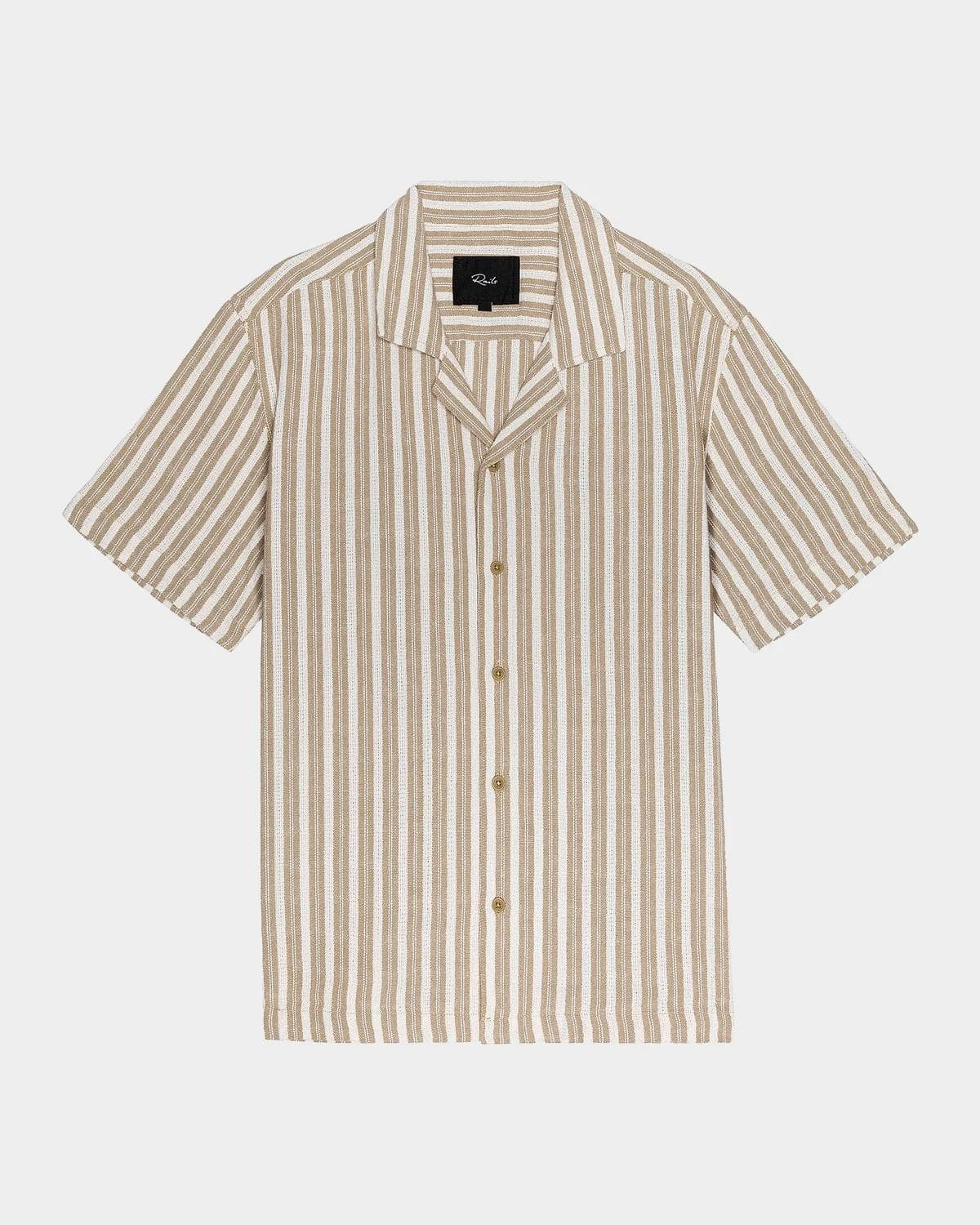 Rails Men's Fielder Multi-Stripe Cotton Camp Shirt
