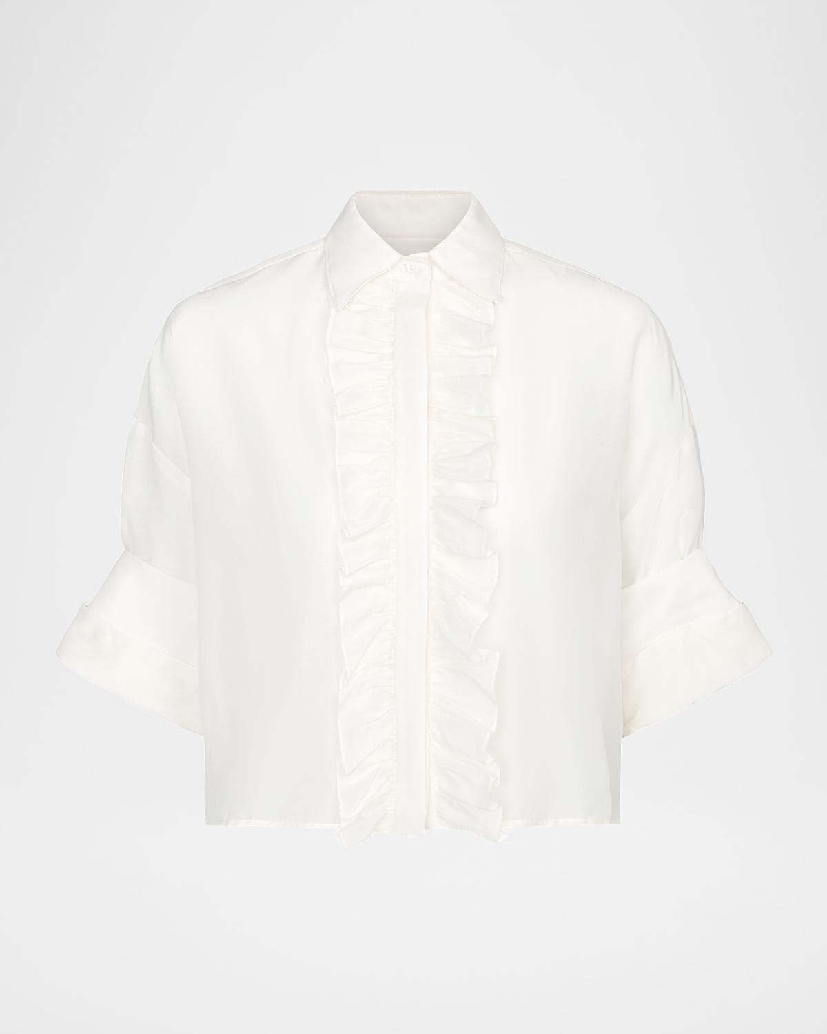 TWP Next Ex Cotton-Silk Ruffle Shirt