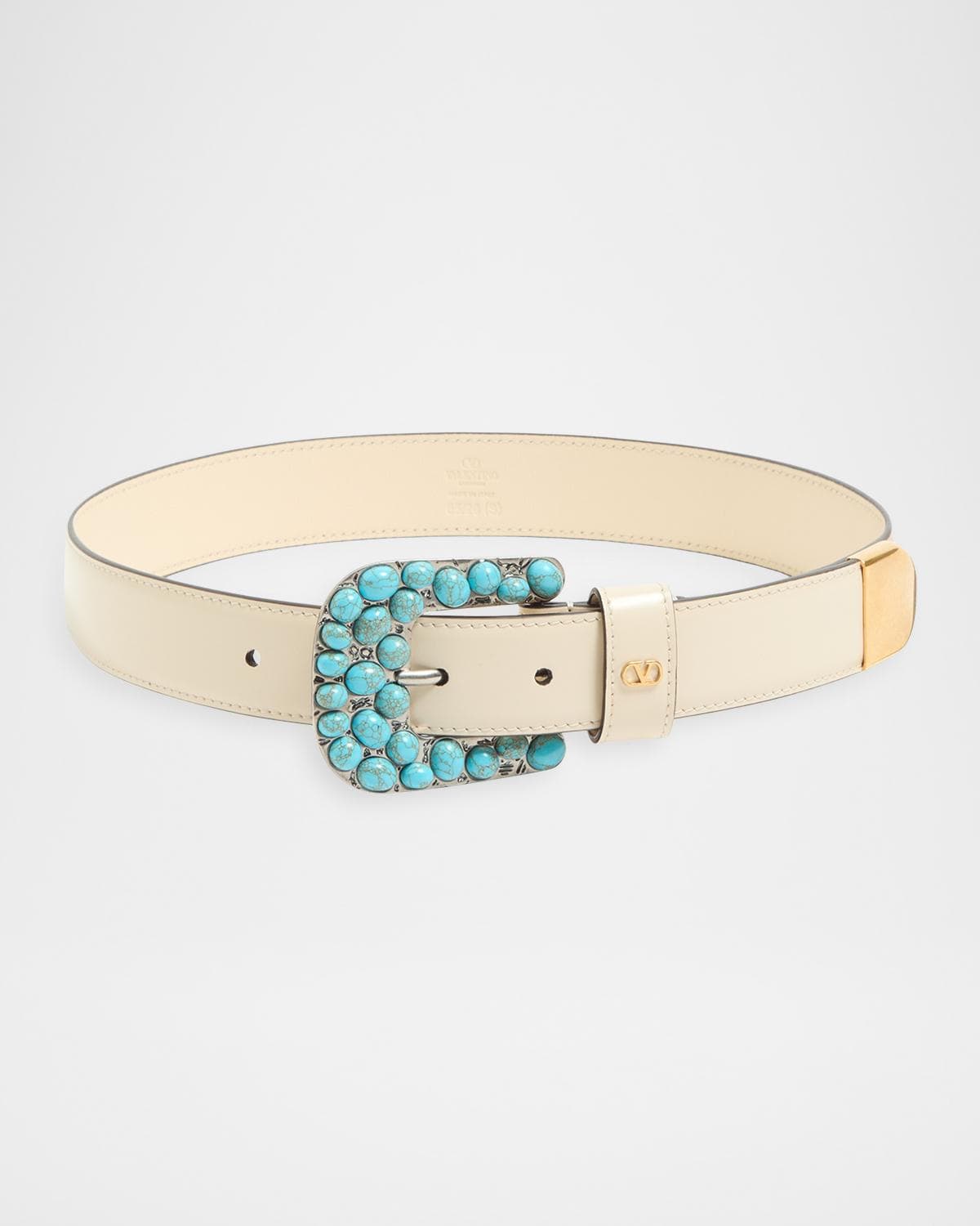 Valentino Garavani VLogo Signature Brushed Calfskin Belt, 30mm