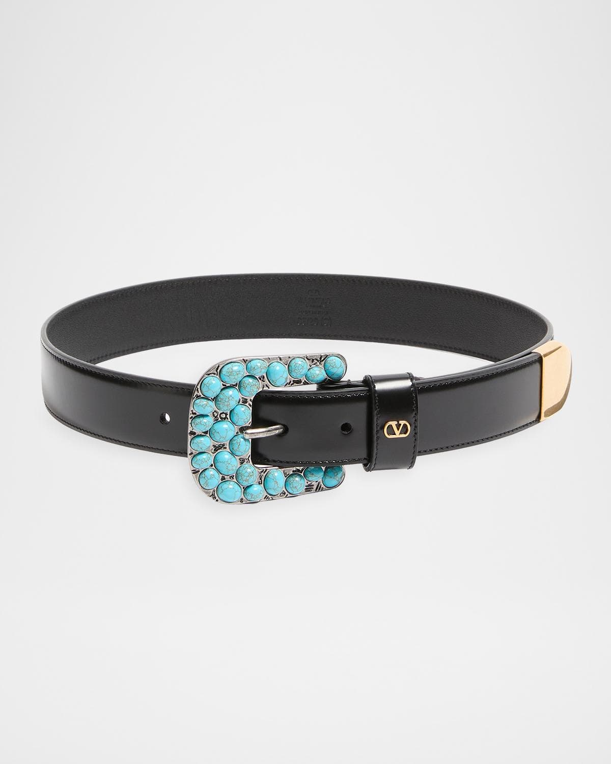Valentino Garavani VLogo Signature Brushed Calfskin Belt