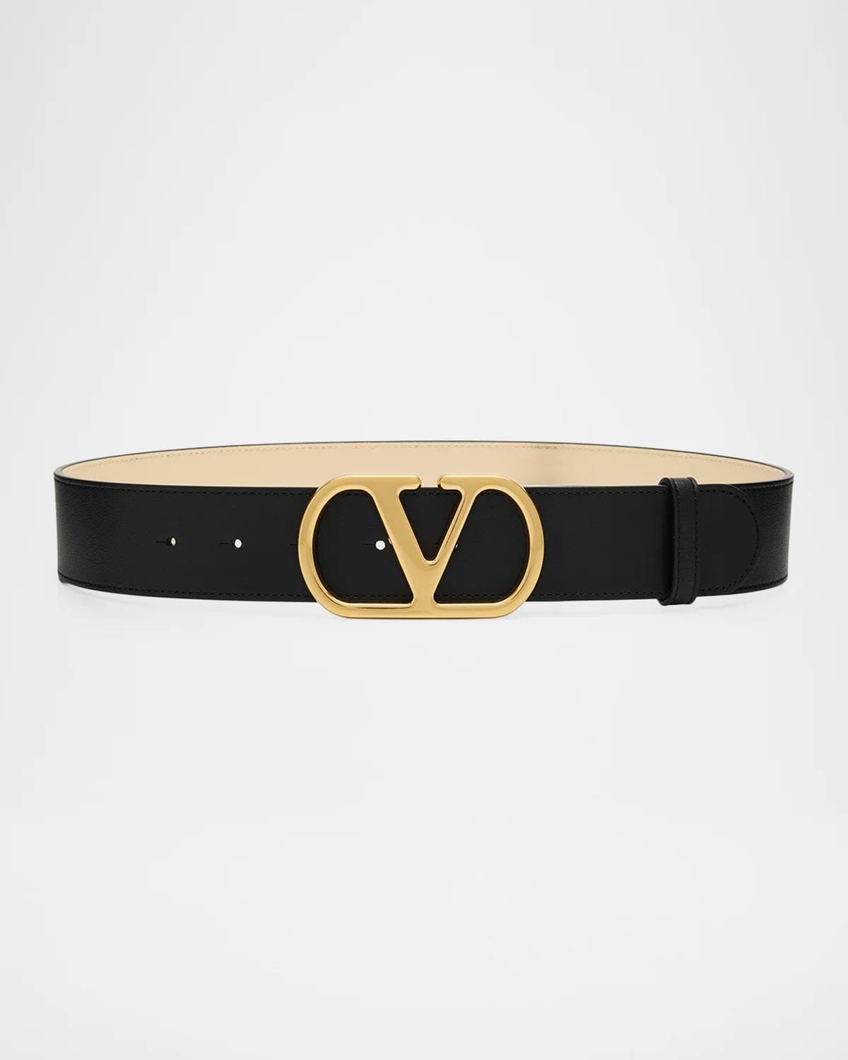 Valentino Garavani VLogo Signature Reversible Shiny Calfskin Belt 40MM