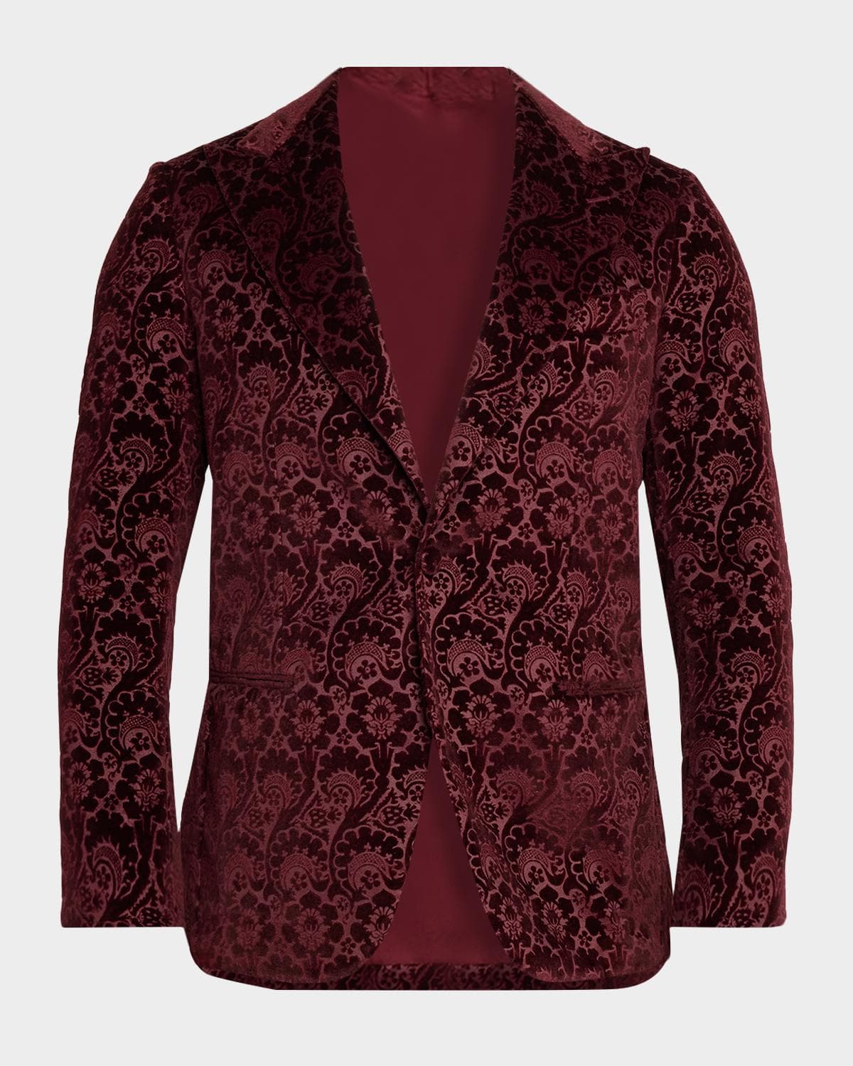 Sartorio Men's Paisley Velvet Single-Button Dinner Jacket
