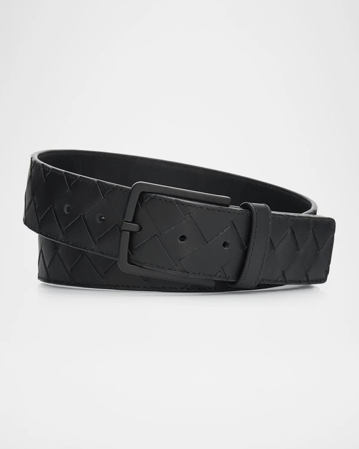 Bottega Veneta Men's Maxi-Intrecciato Leather Belt