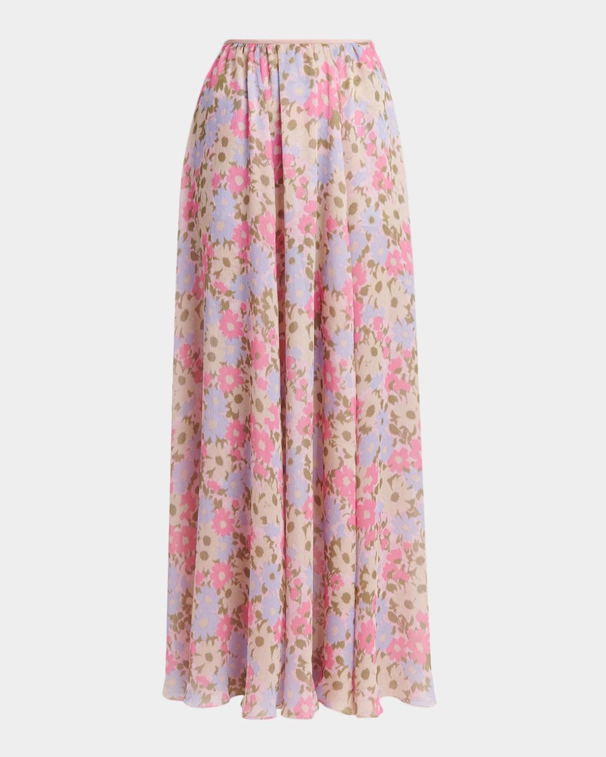 Valentino Garavani Floral Silk Georgette Maxi Skirt