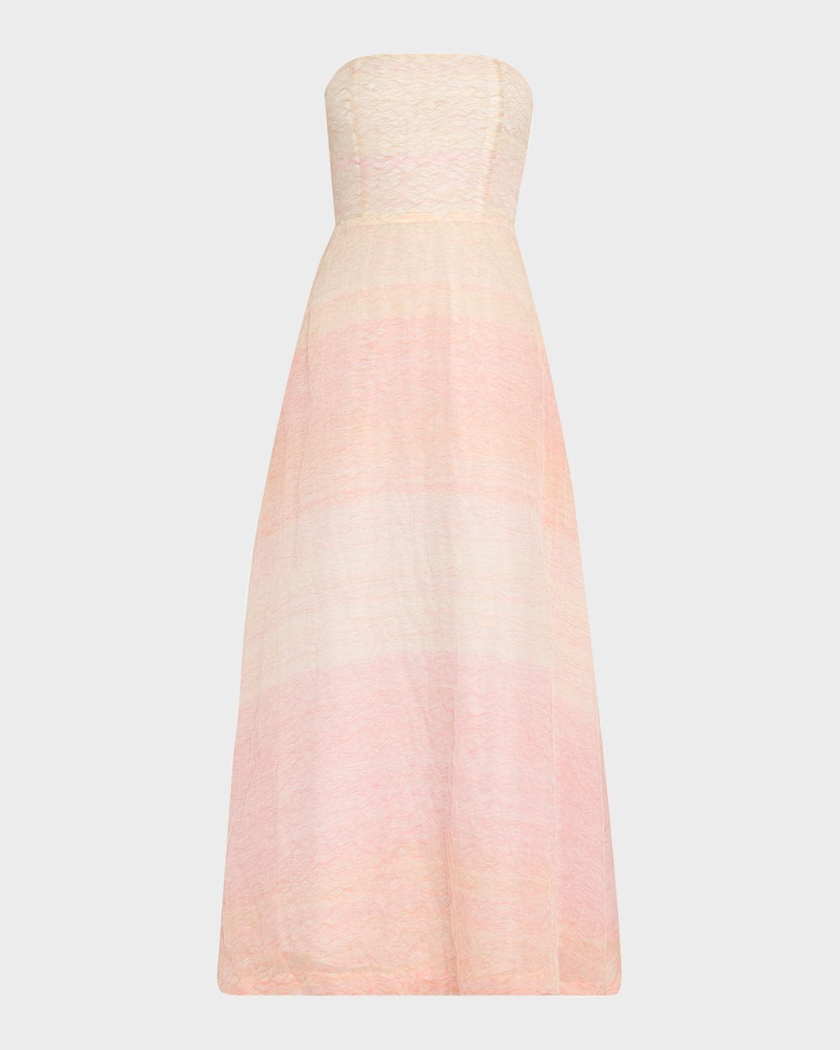 BERNADETTE Odette Strapless Threaded Silk Midi Dress
