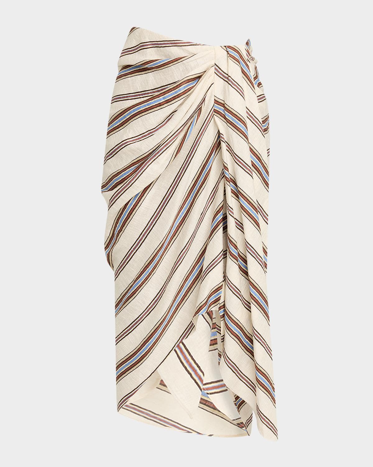A.L.C. Rhodes Draped Linen Midi Skirt