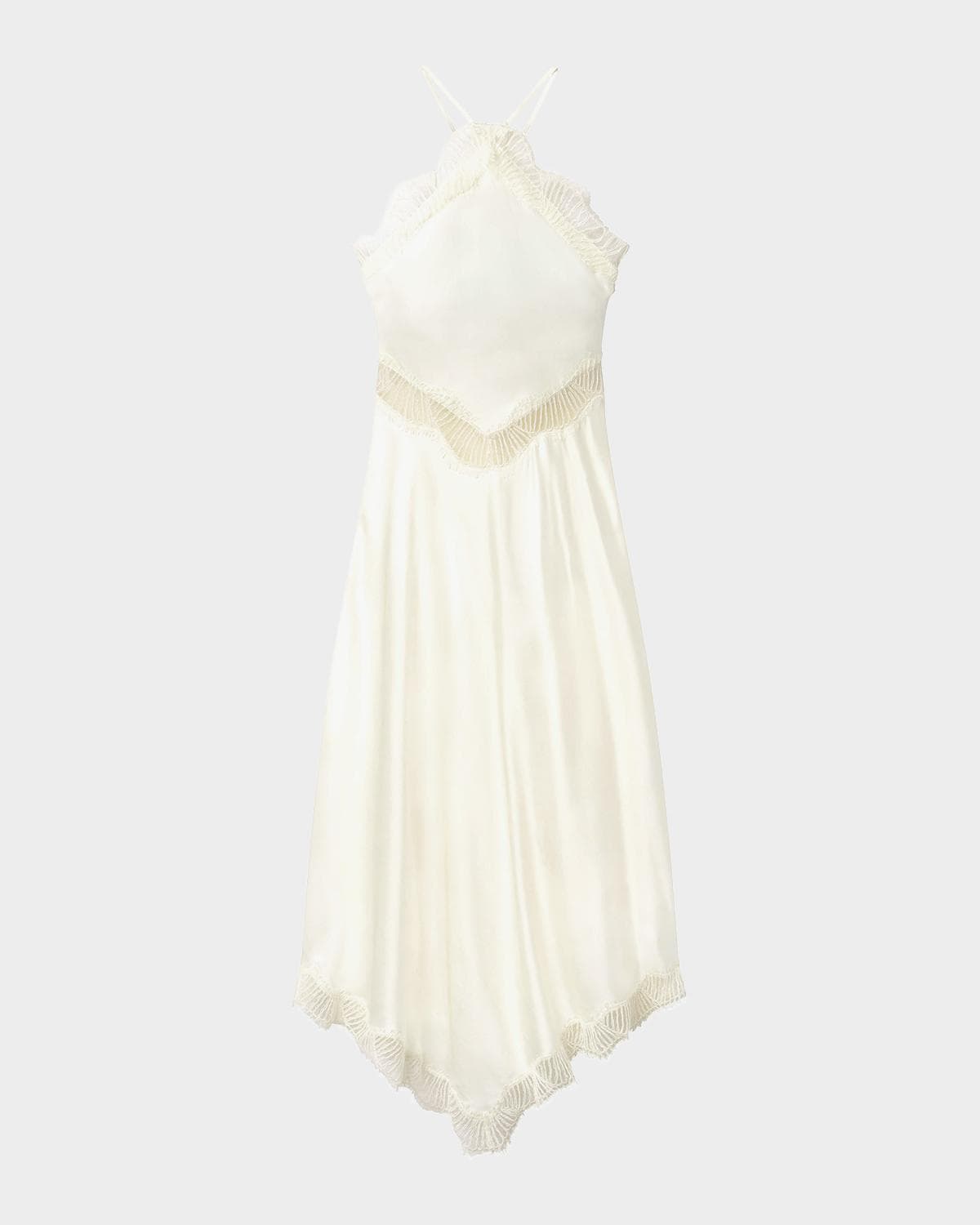 A.L.C. Lucia Satin & Lace Midi Dress