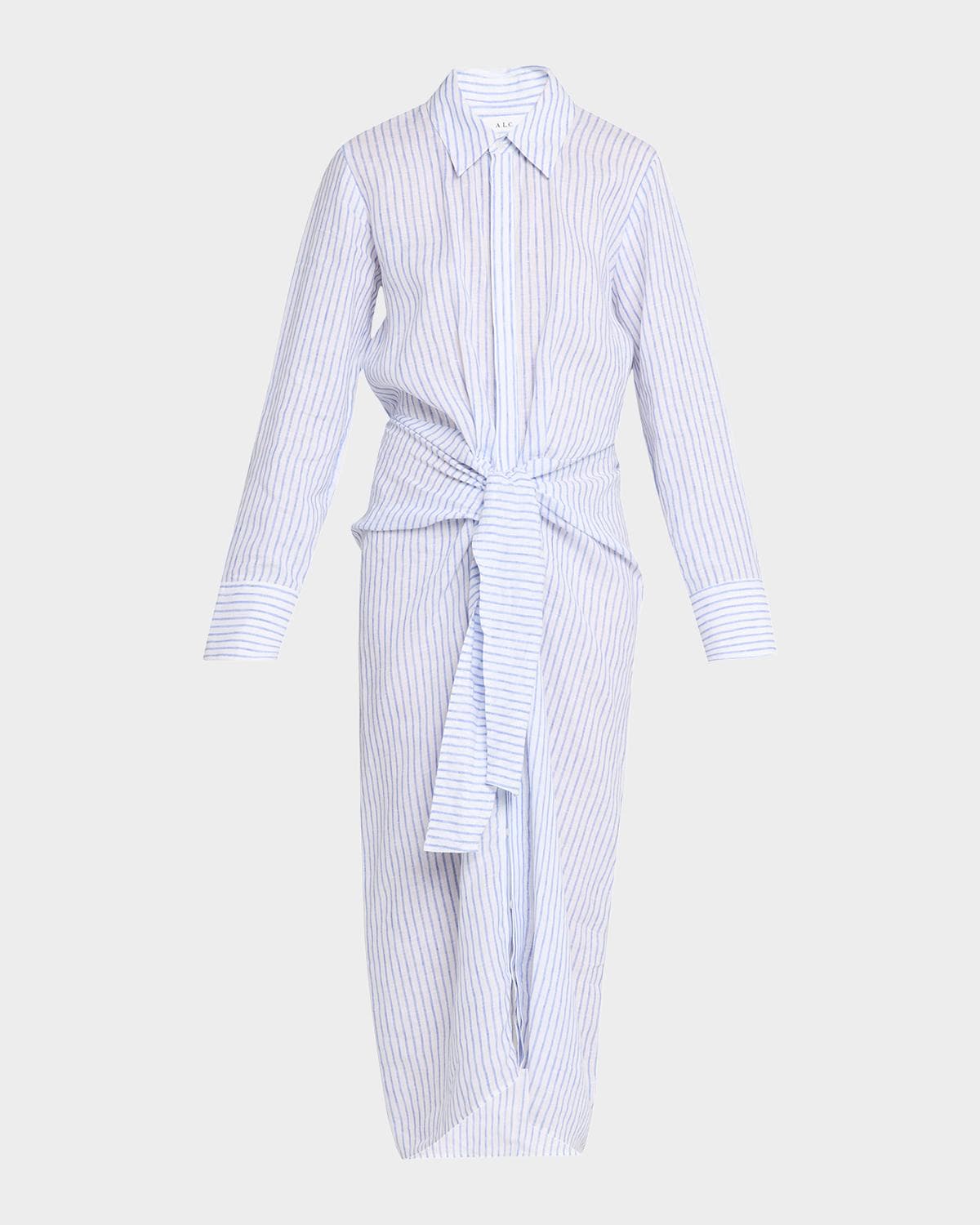 A.L.C. Mila Stripe Linen Shirtdress