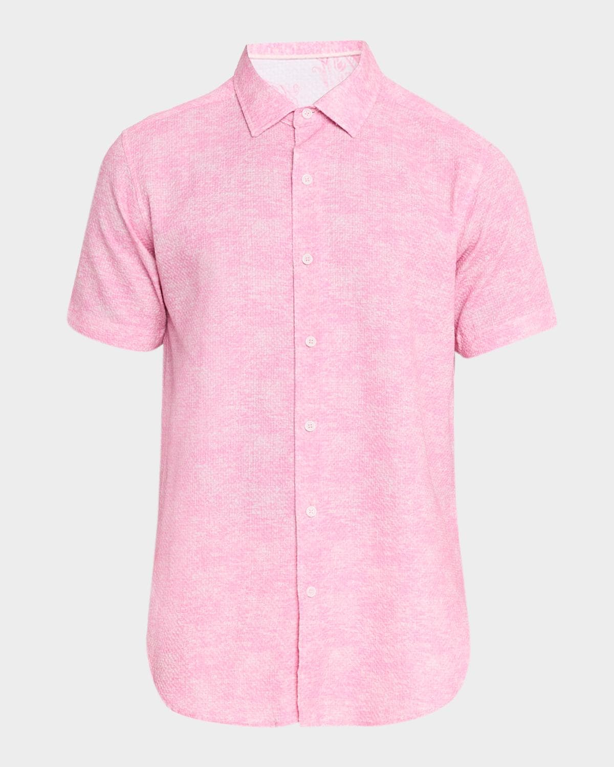 Robert Graham Men's Reid Cotton Tonal Pattern Short-Sleeve Shirt