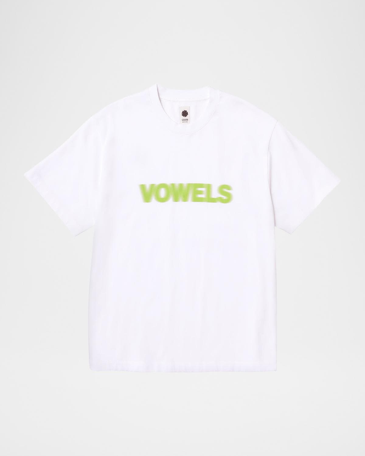 vowels Men's Cotton Blurred Logo T-Shirt