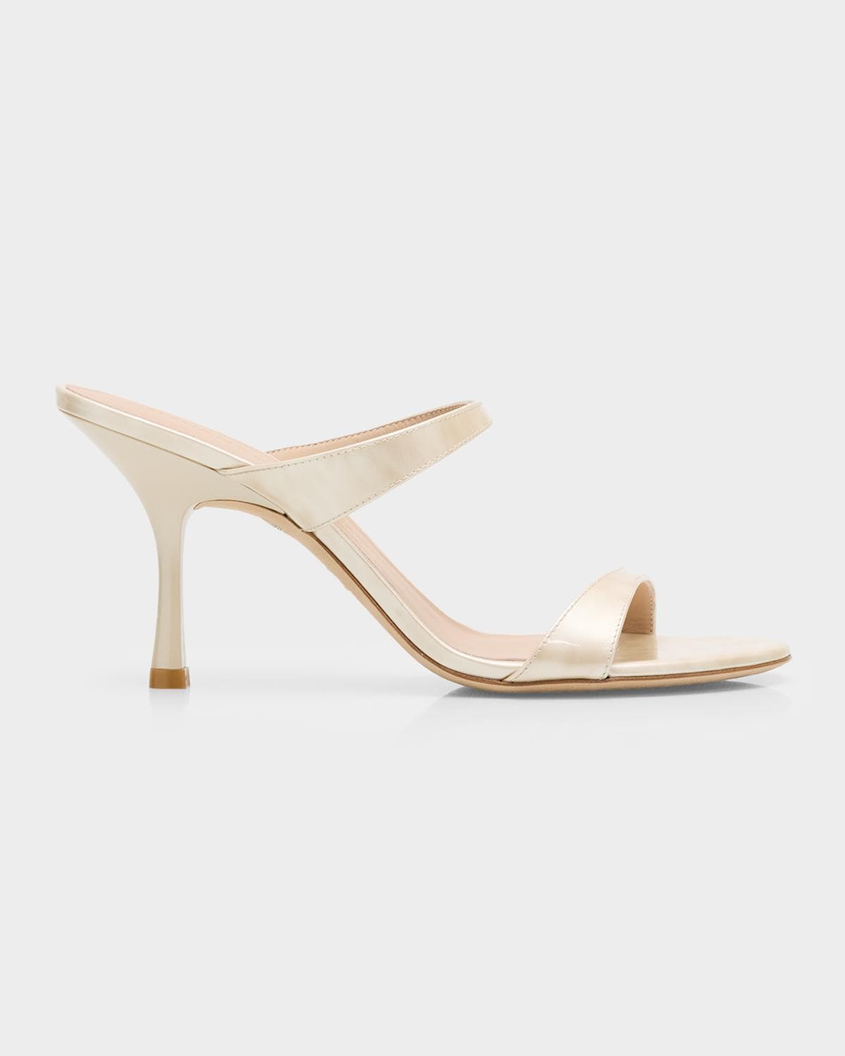 Stuart Weitzman 85mm Nudist Leather Dual-Strap Sandals