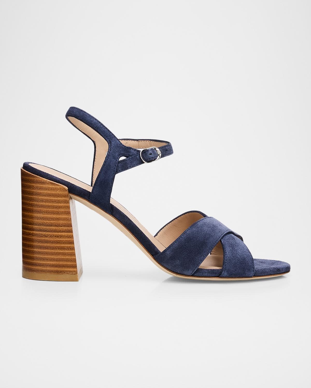 Stuart Weitzman Alyssa 85mm Suede Block-Heel Sandals