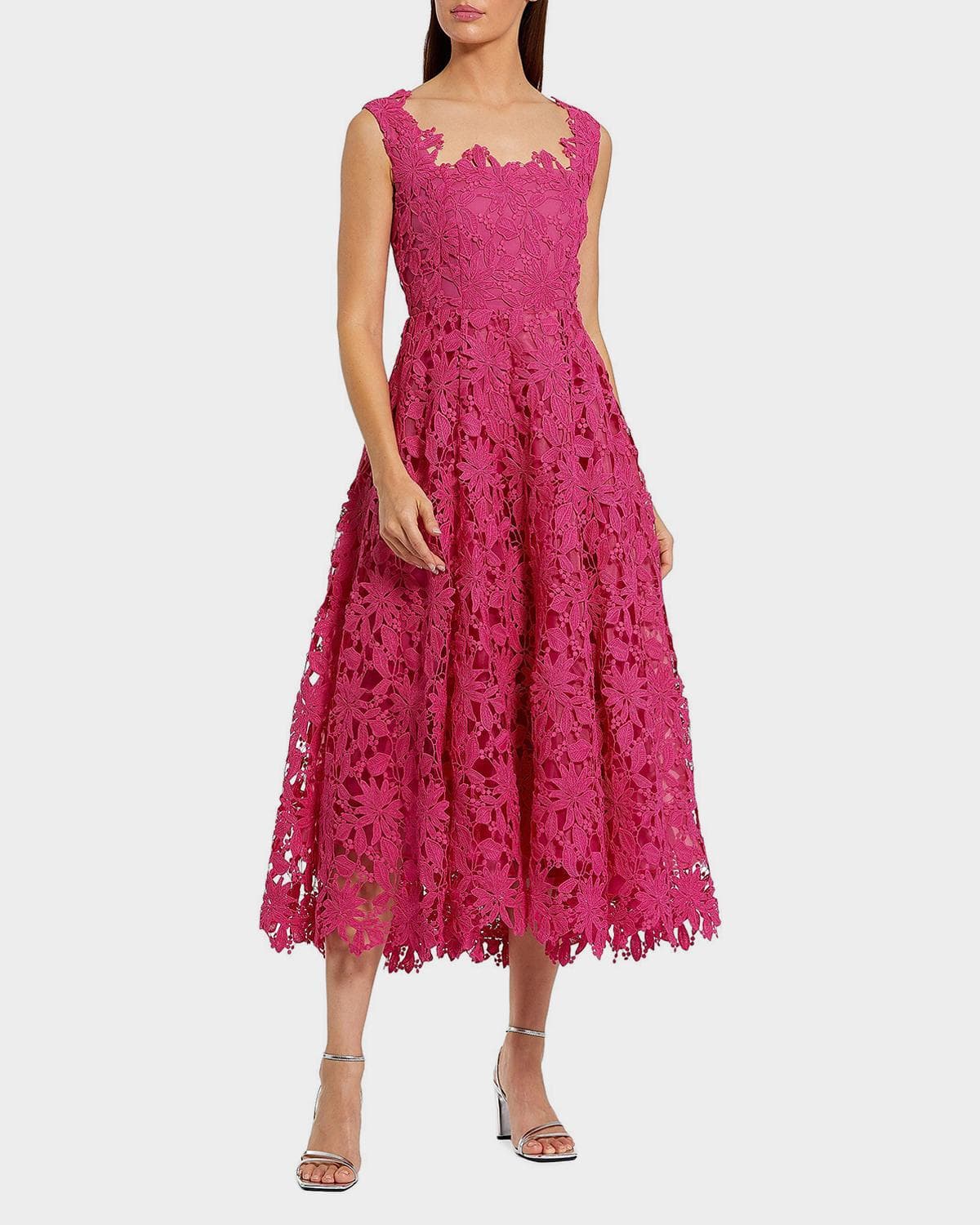 Mac Duggal Lace A-Line Midi-Dress