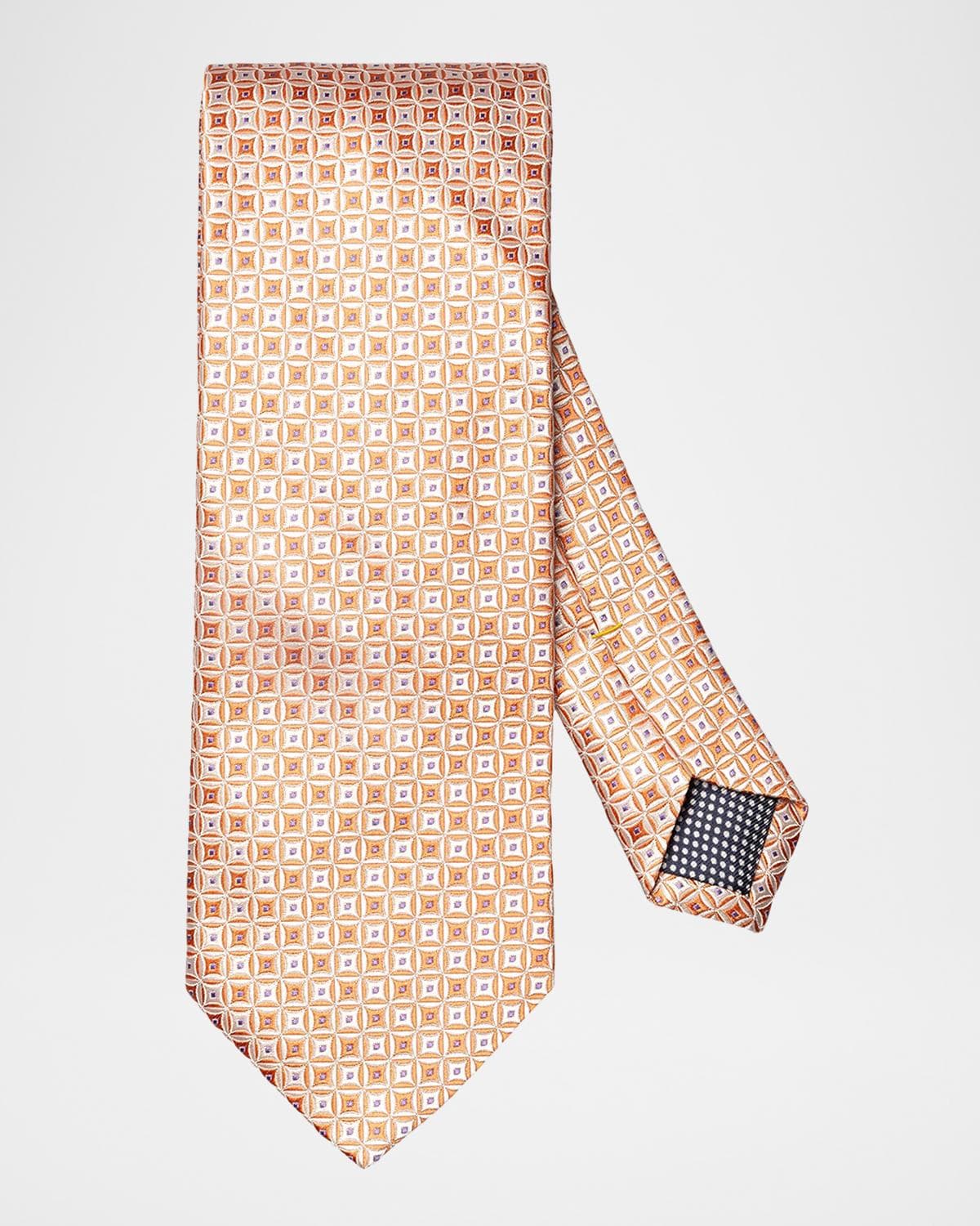 Eton Men's Geometric Medallion Silk Jacquard Tie