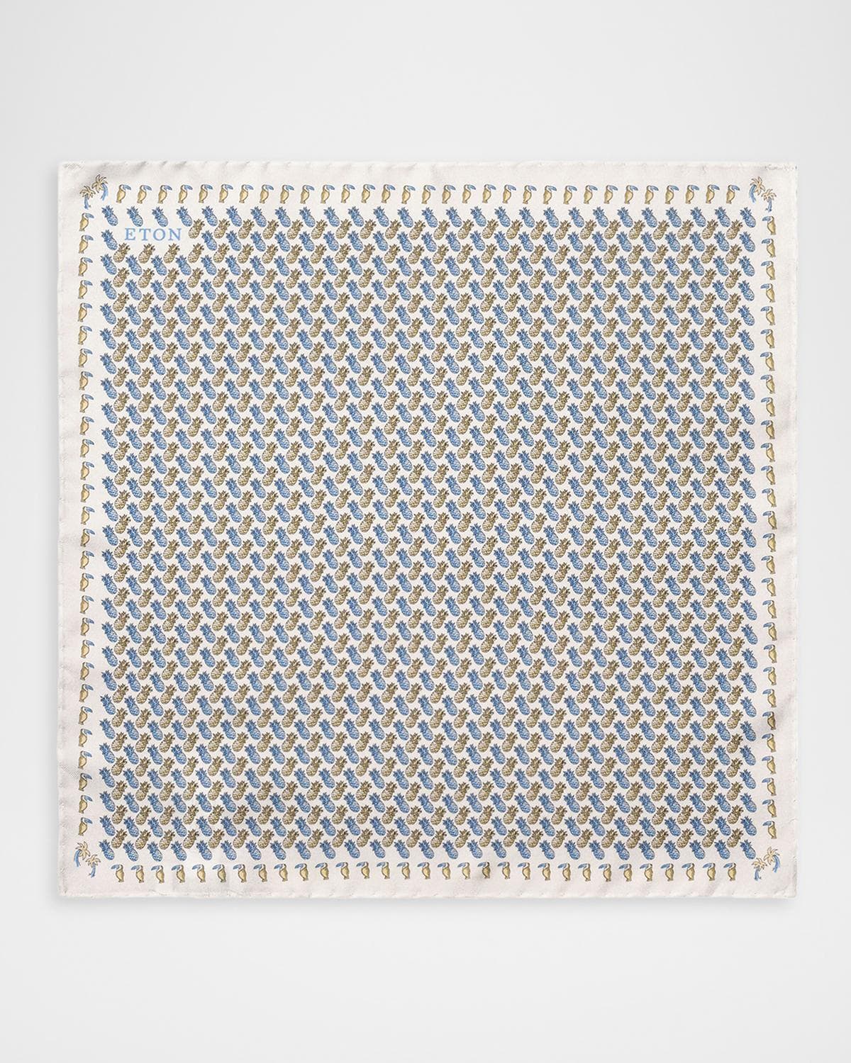Eton Men's Pineapple Silk Twill Pocket Square