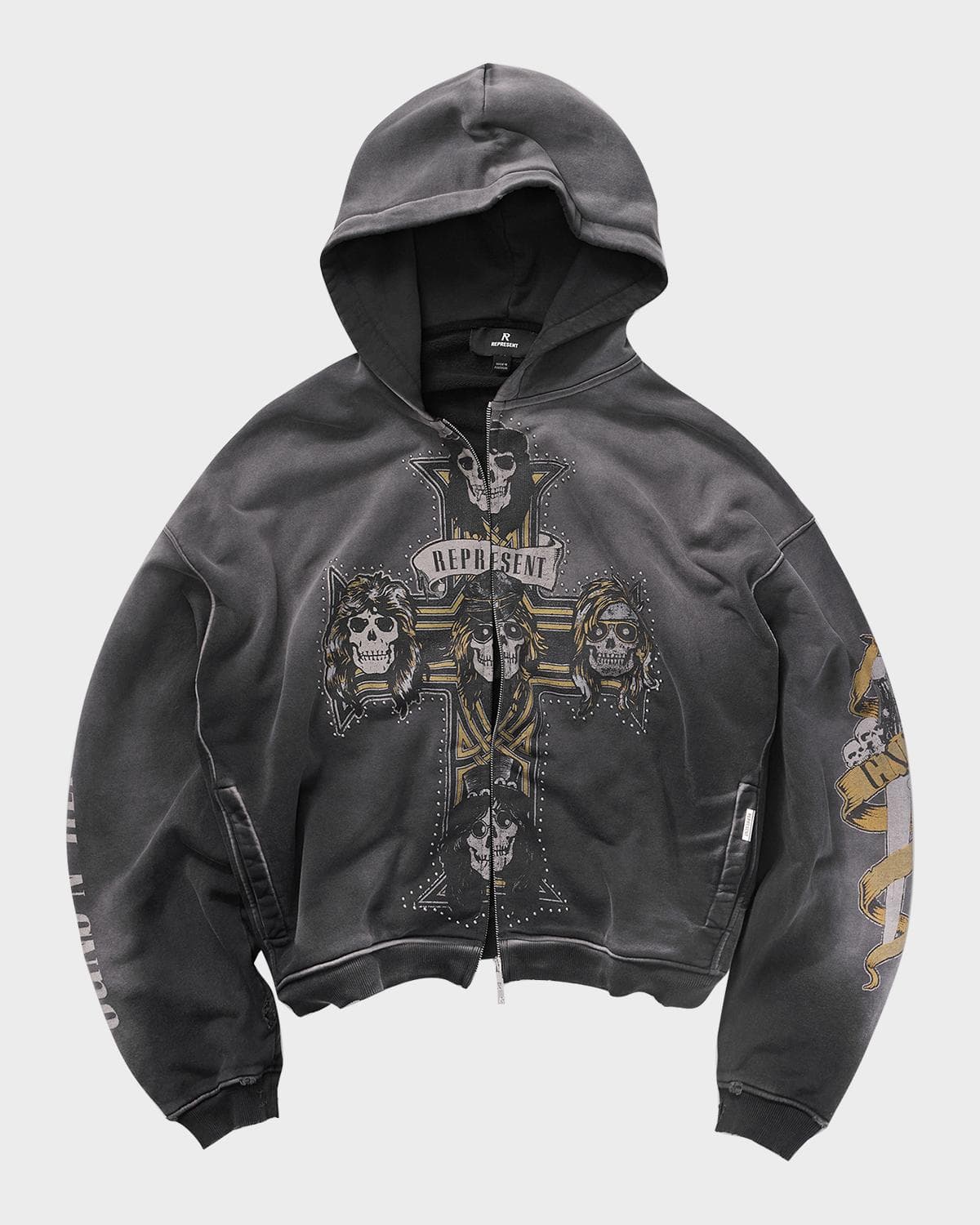REPRESENT x Guns N' Roses Men's Cross Zip Through Hoodie