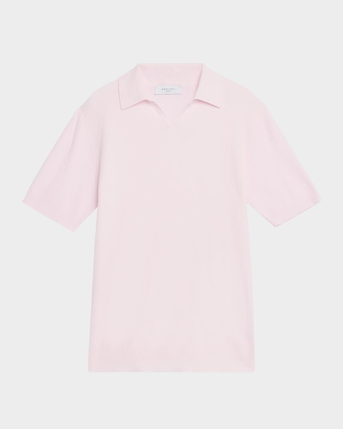 Boglioli Men's Cotton Knit Johnny Collar Polo Shirt