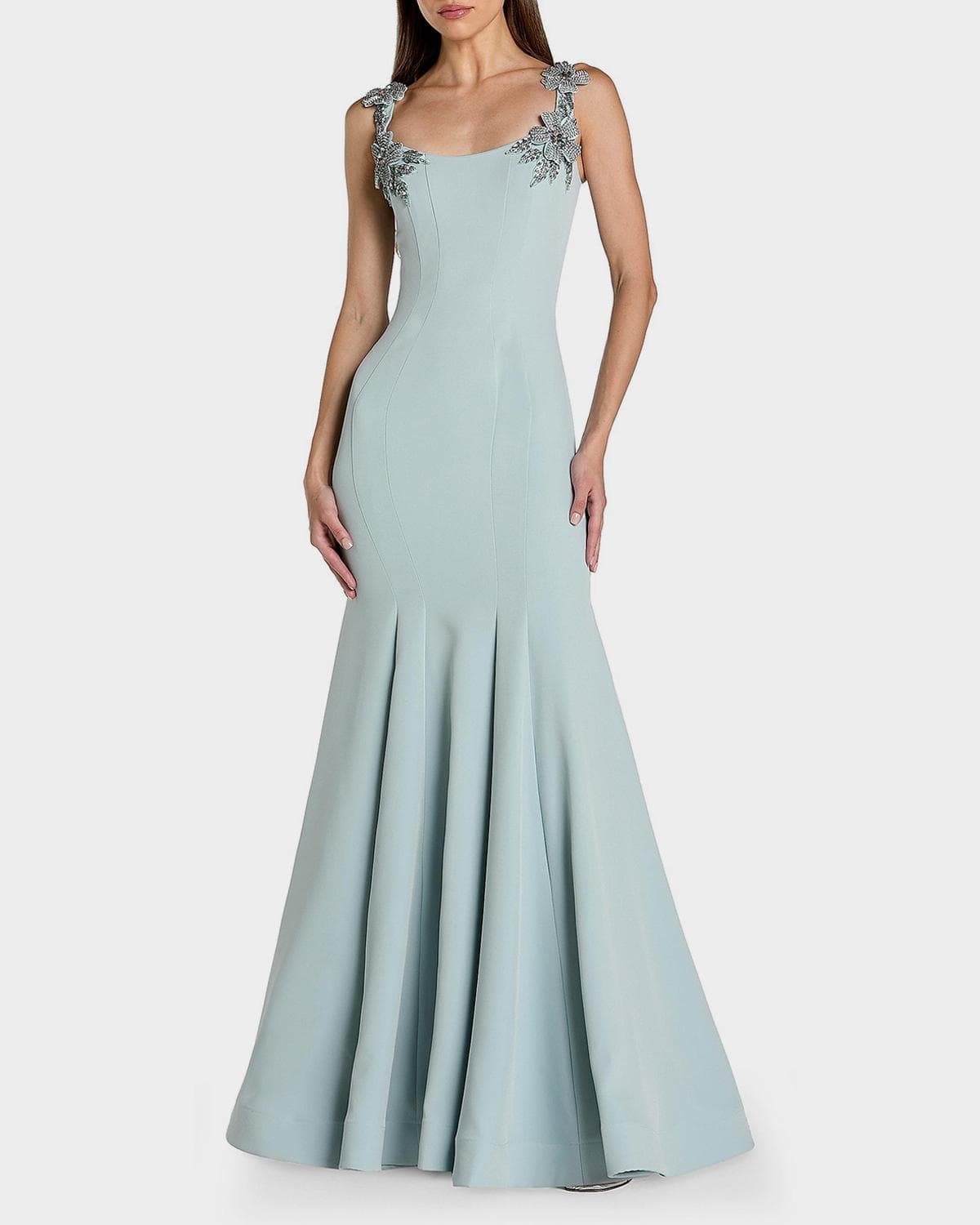 Mac Duggal Embellished Crepe Mermaid Gown