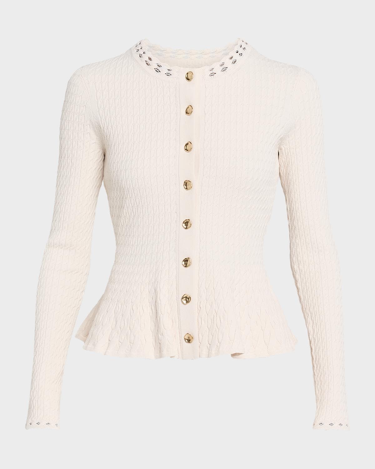 Jason Wu Collection Cable Knit Peplum Top